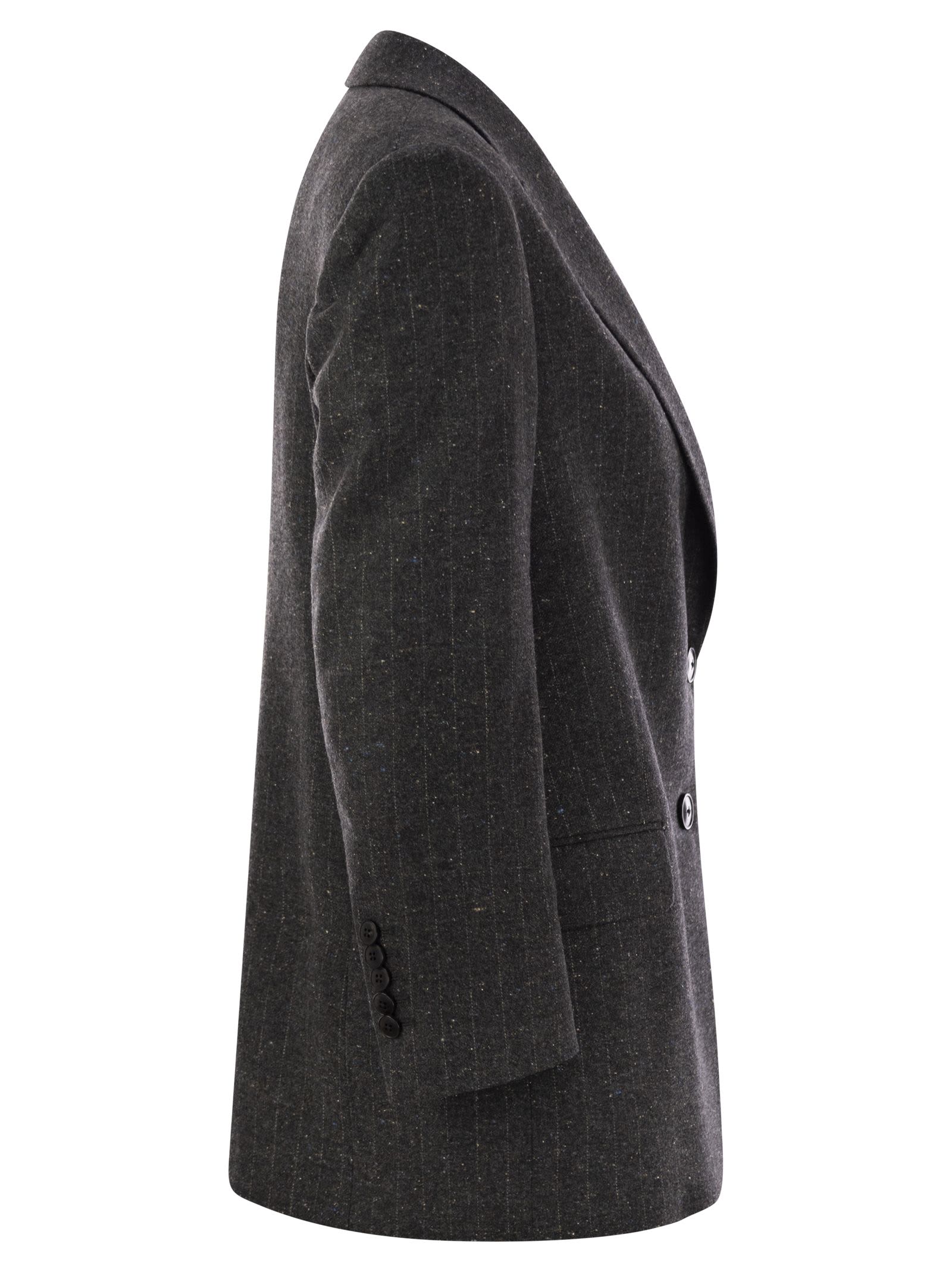 Saulina Milano Antonia - Single-breasted Jacket In Wool Blend In Grey
