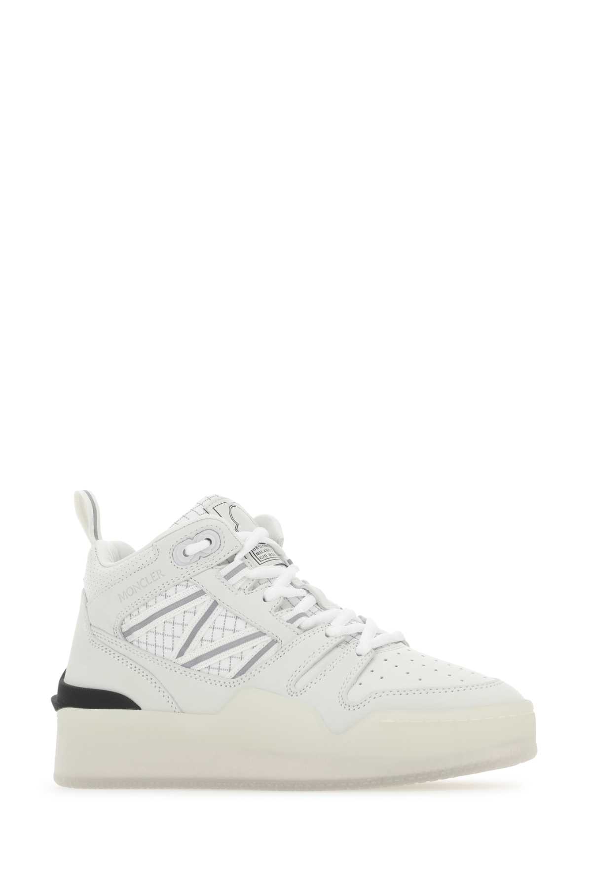 Moncler White Fabric And Nubuk Pivot Sneakers In 034