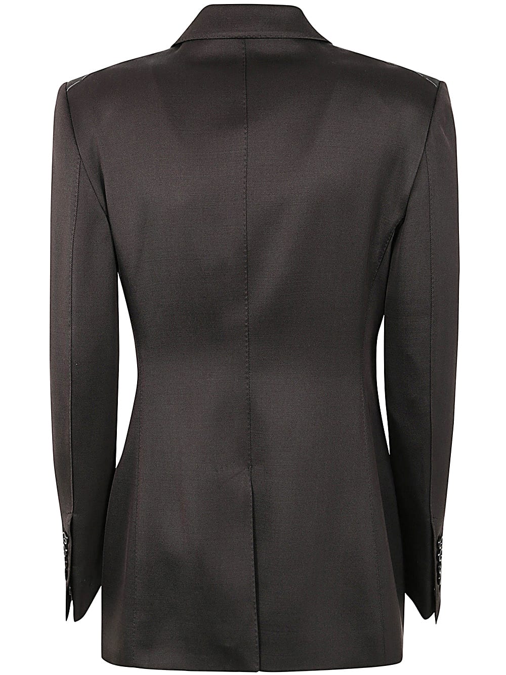 Shop Tom Ford Silk And Wool Twill Double Breasted Jacket In Darkest Brown