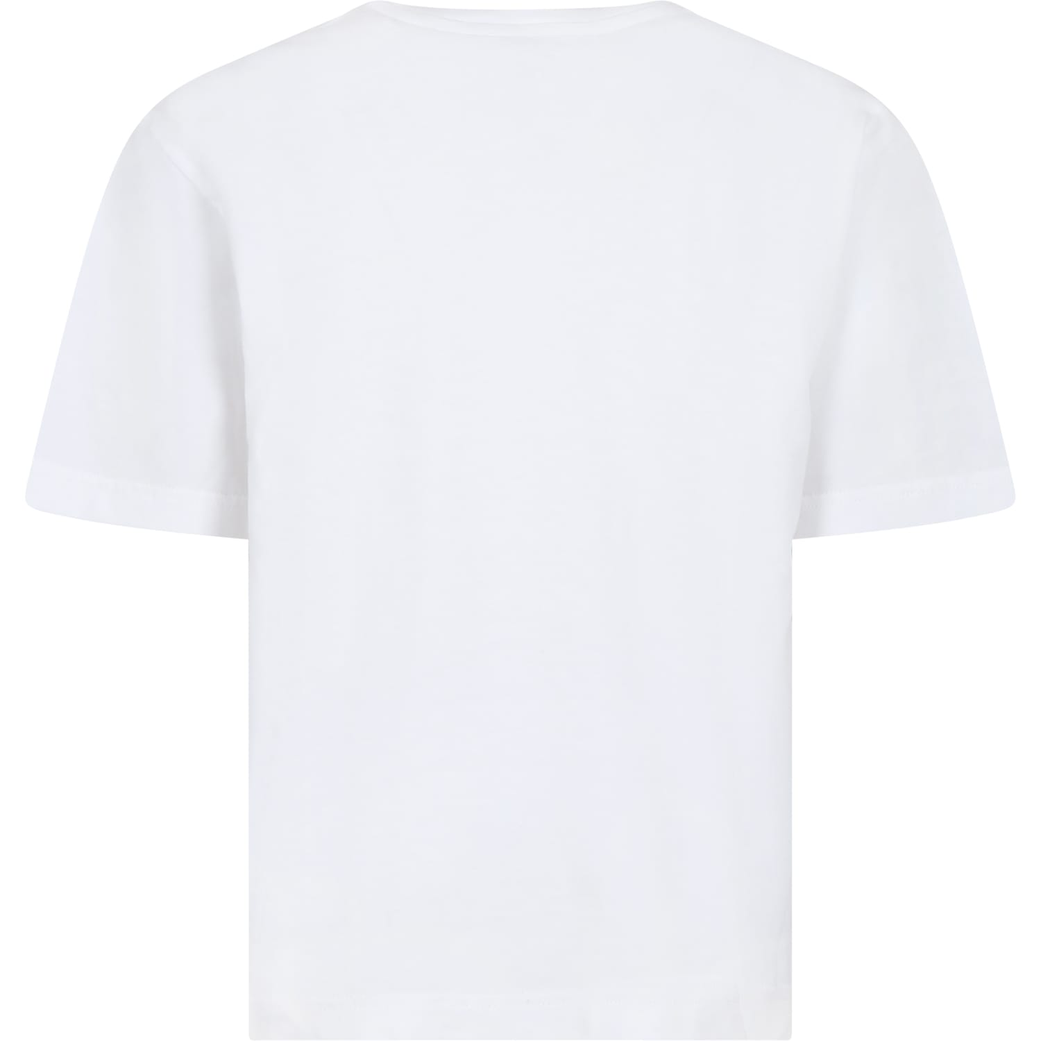 Shop Dolce & Gabbana Whit T-shirt Shorts For Boy With Iconic Monogram In White