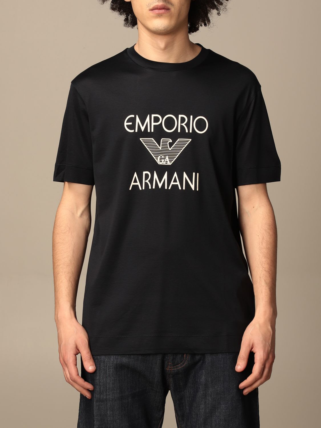 EMPORIO ARMANI COTTON T-SHIRT WITH LOGO,3K1TAF 1JUVZ 0920