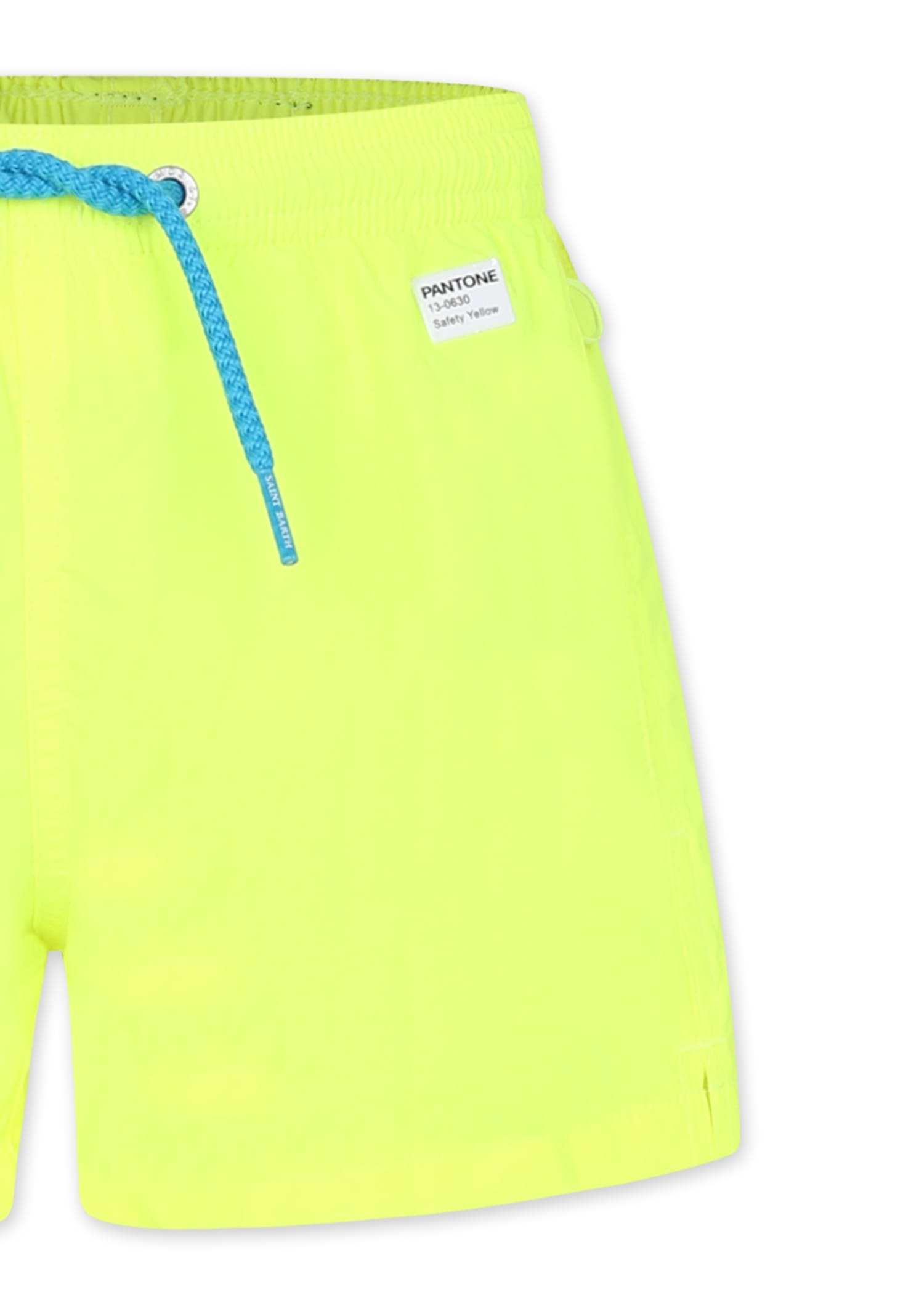 Mc2 Saint Barth Yellow Swim Short For Boy With Logo In Yellow