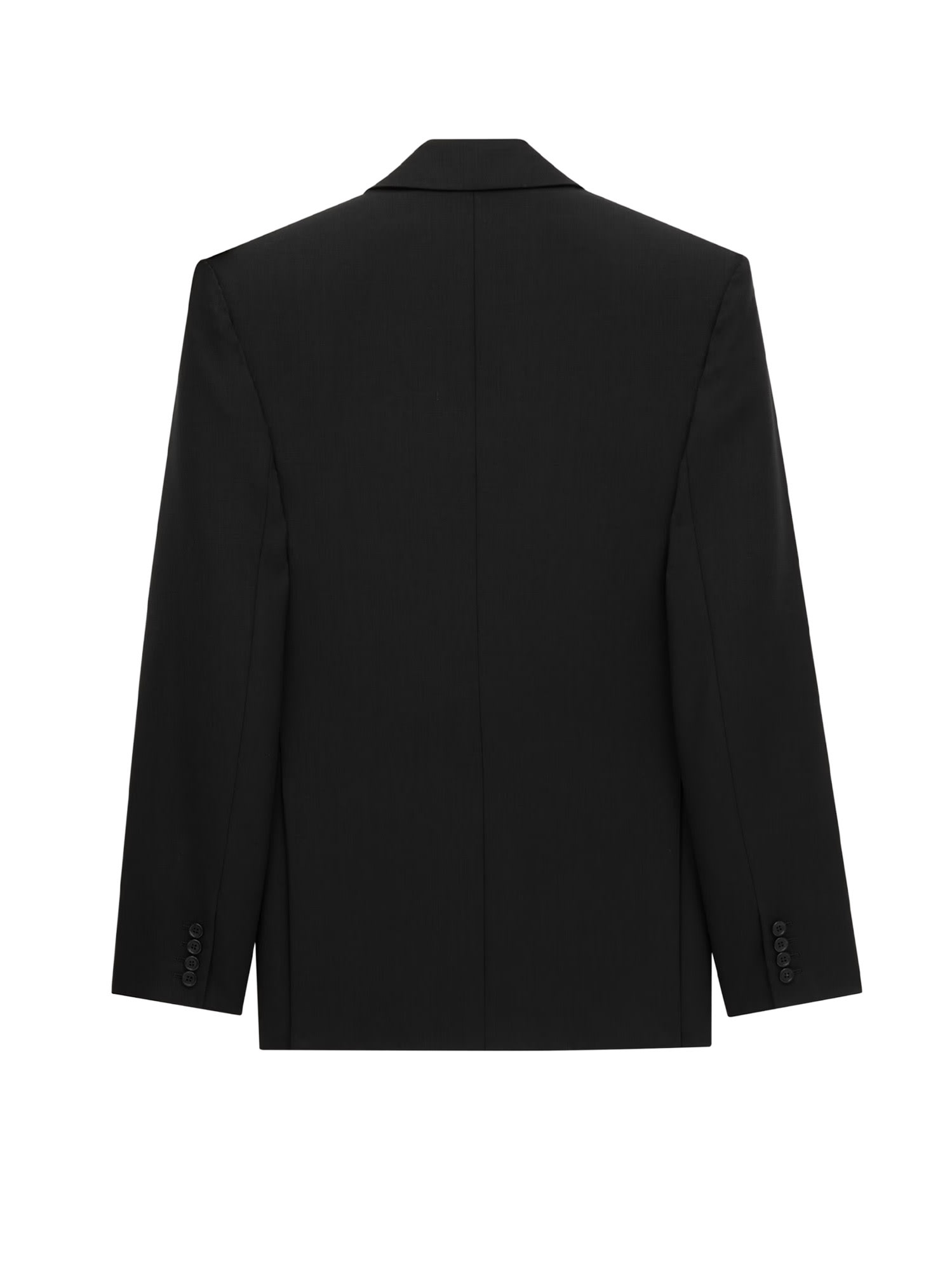 Saint Laurent Double-breasted Wool Blazer In Black