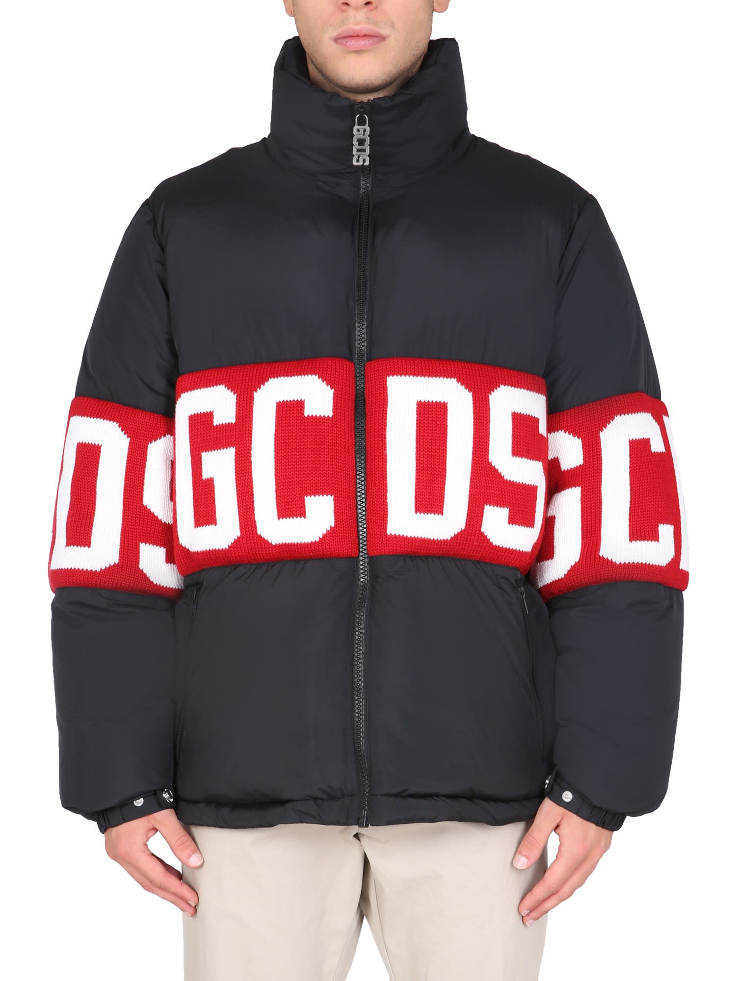 GCDS Down Jacket With Logo Insert