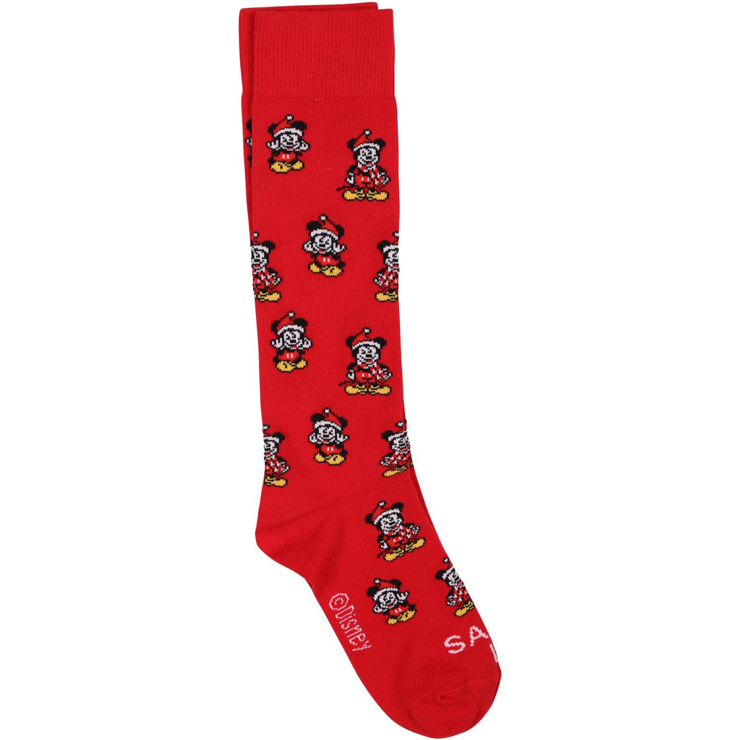MC2 SAINT BARTH RED SOCKS FOR KIDS WITH MICKEY MOUSE
