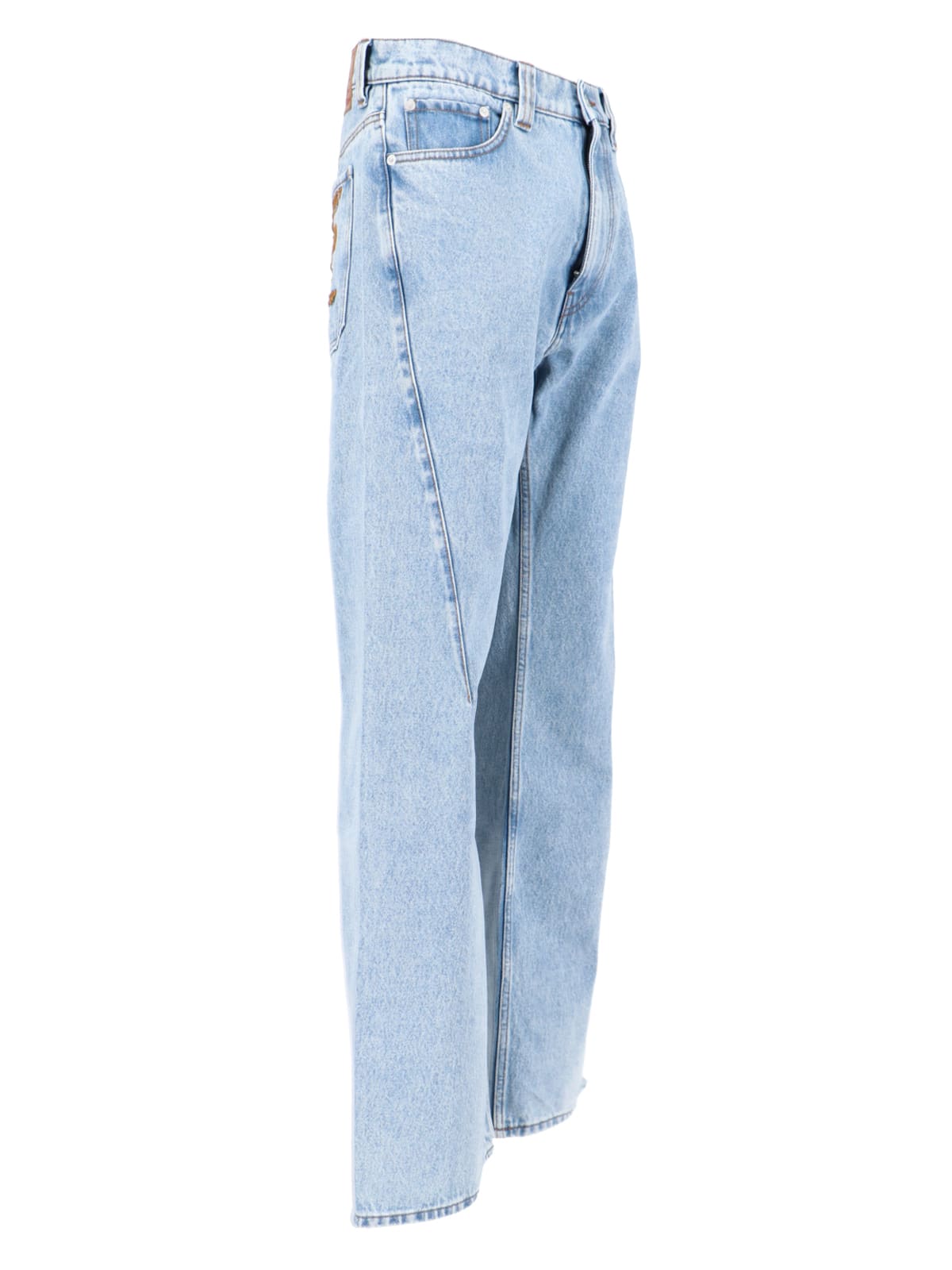 Shop Y/project Wide Jeans In Light Blue