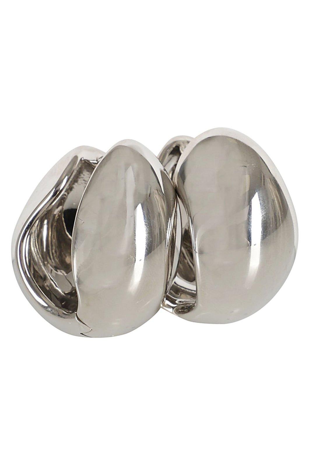 Shop Coperni Metallic Snap Earrings In Silver