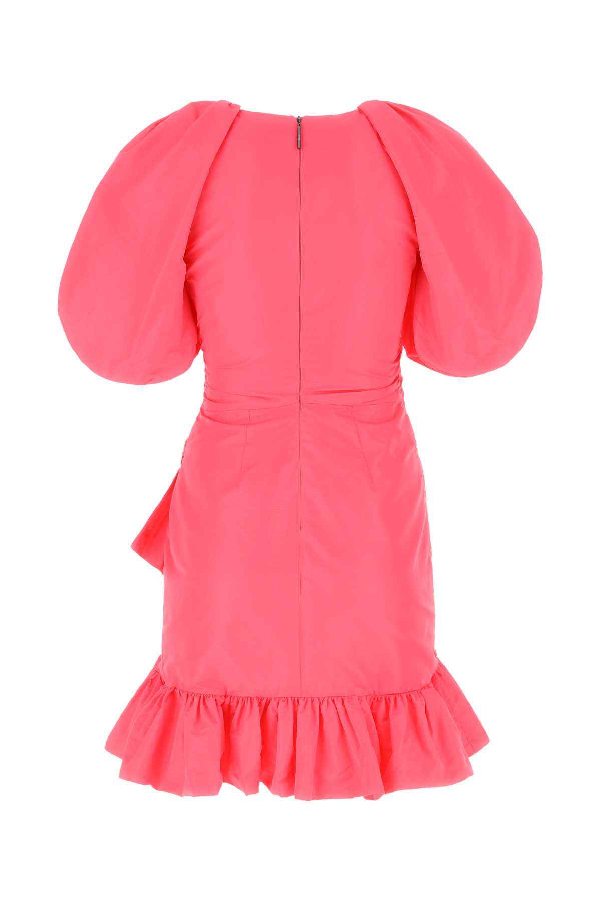 Shop Msgm Coral Polyester Mini Dress In 13