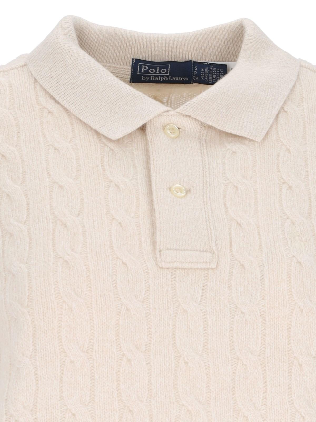 Braided Knit Polo Shirt