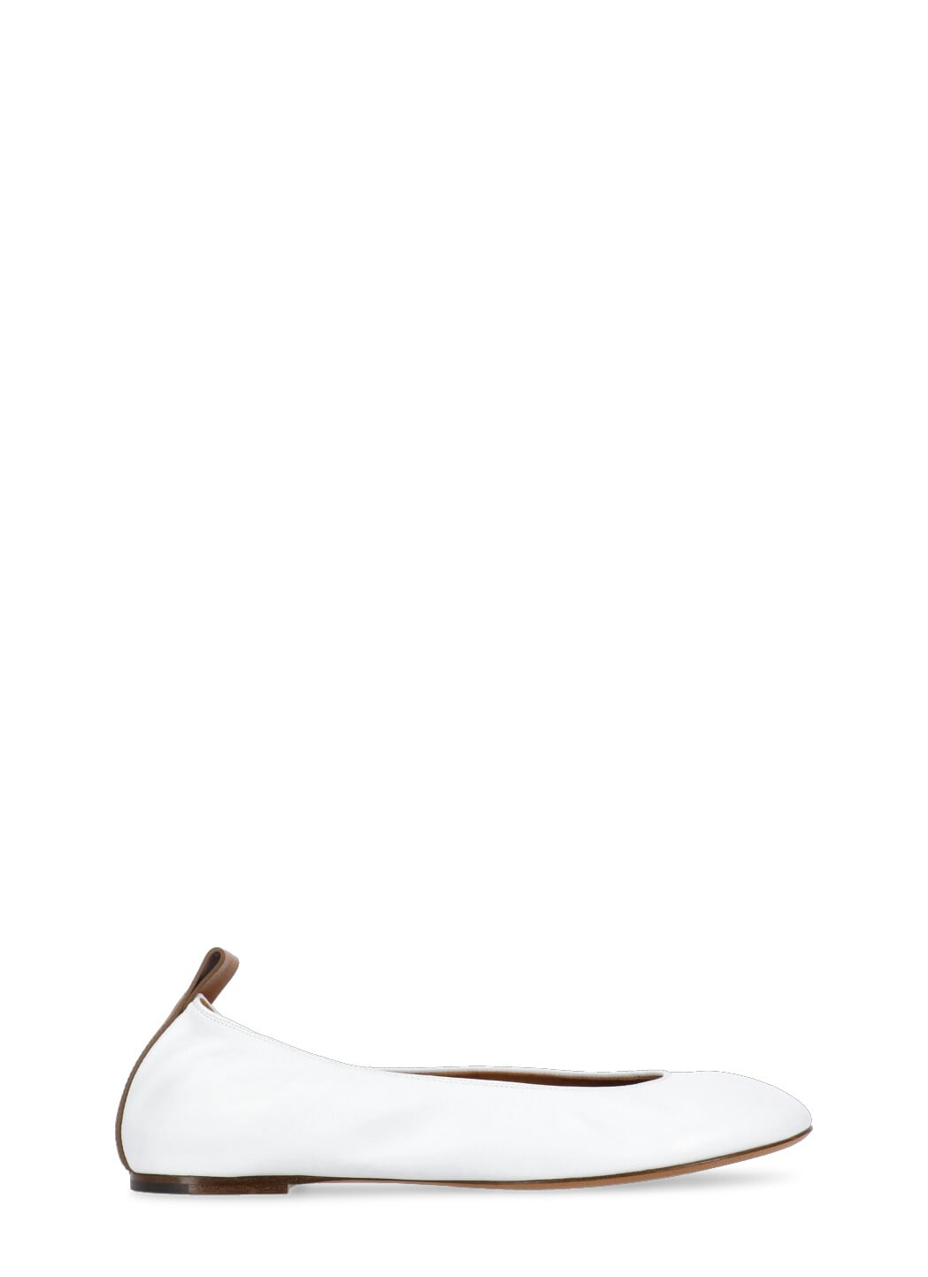 Shop Lanvin Leather Ballet Shoes In White