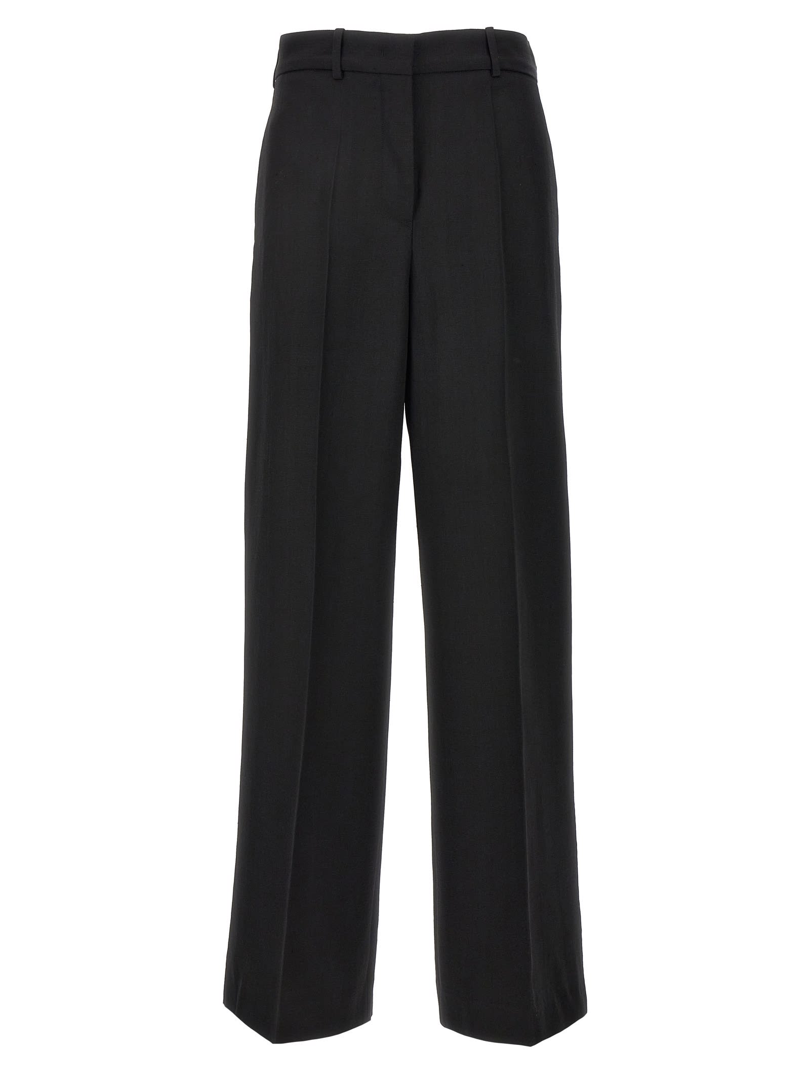 Jil Sander Elasticated-waist Wide-leg Trousers In Black