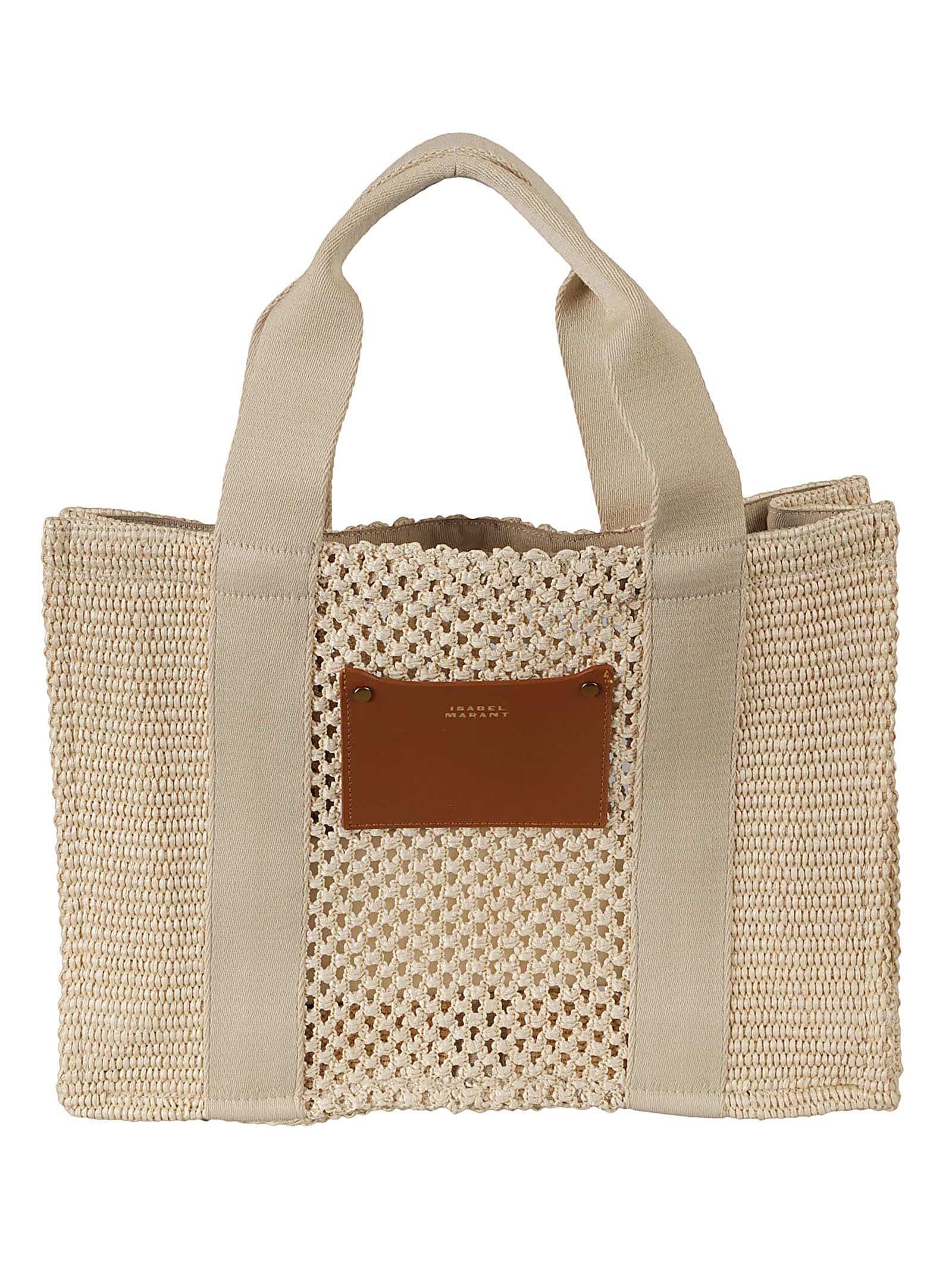 ISABEL MARANT WEAVE LOGO PATCH TOTE 