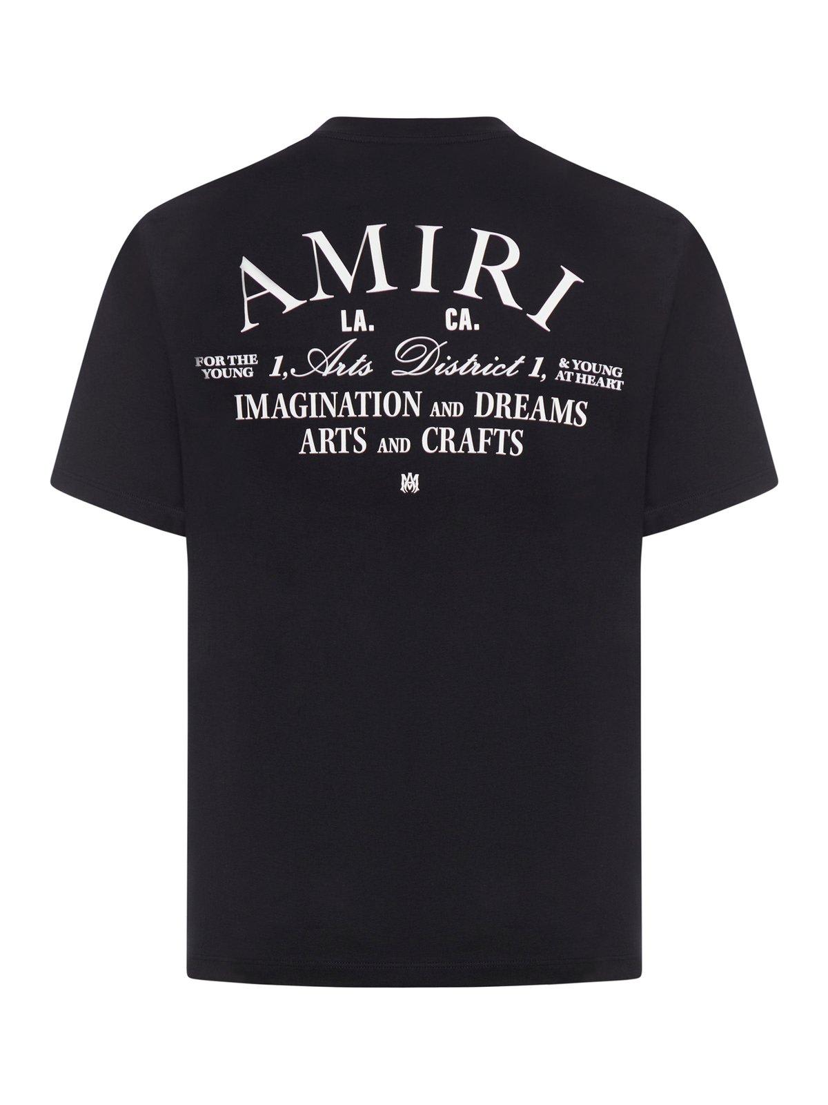 Shop Amiri Logo Printed Jersey Art District T-shirt In Black