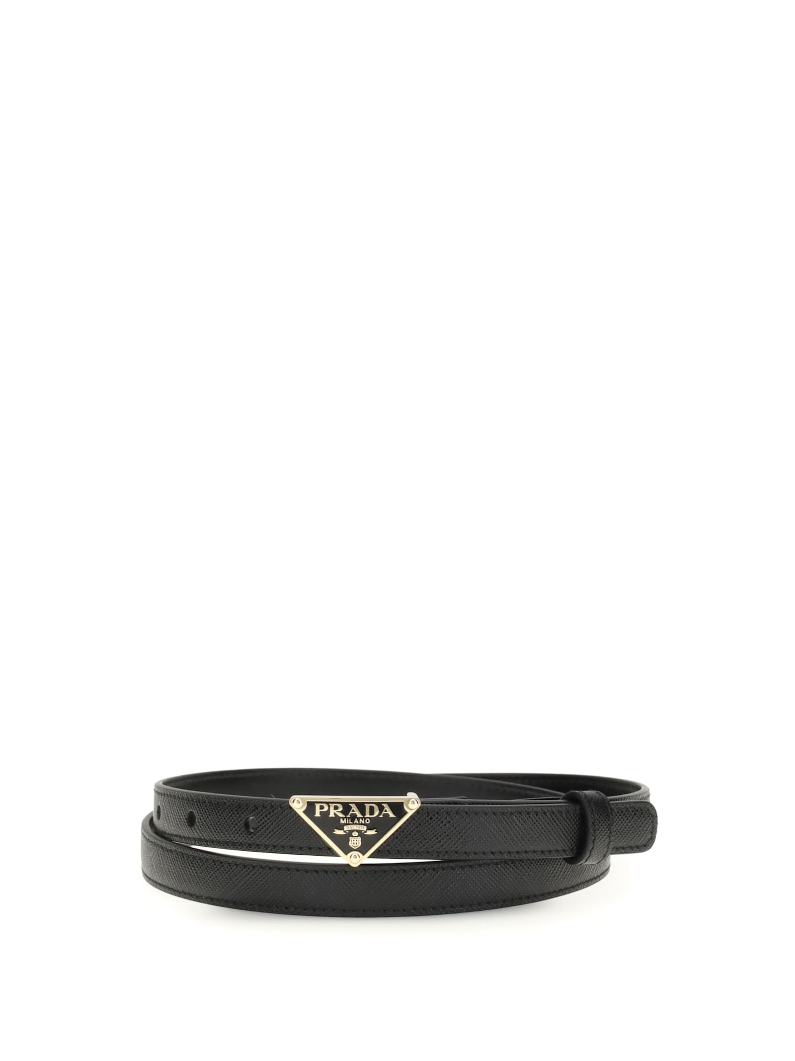 Prada Saffiano Belt In Black