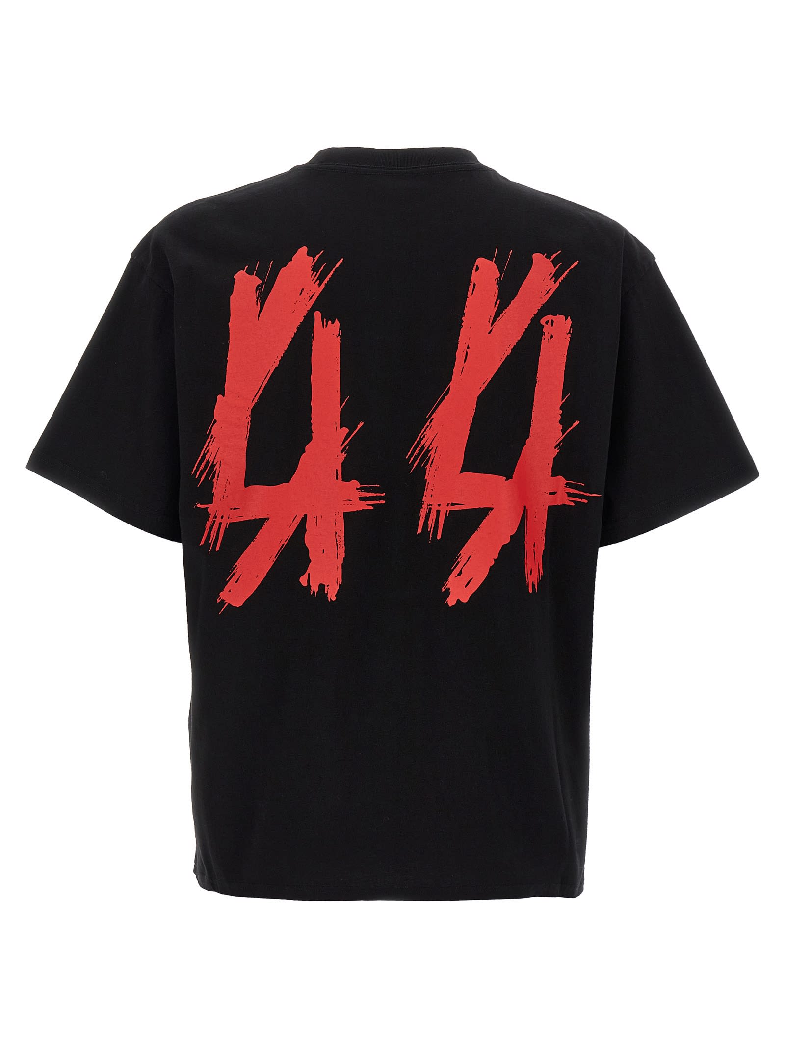 44 Label Group Cotton T-shirt With Logo Print In Black