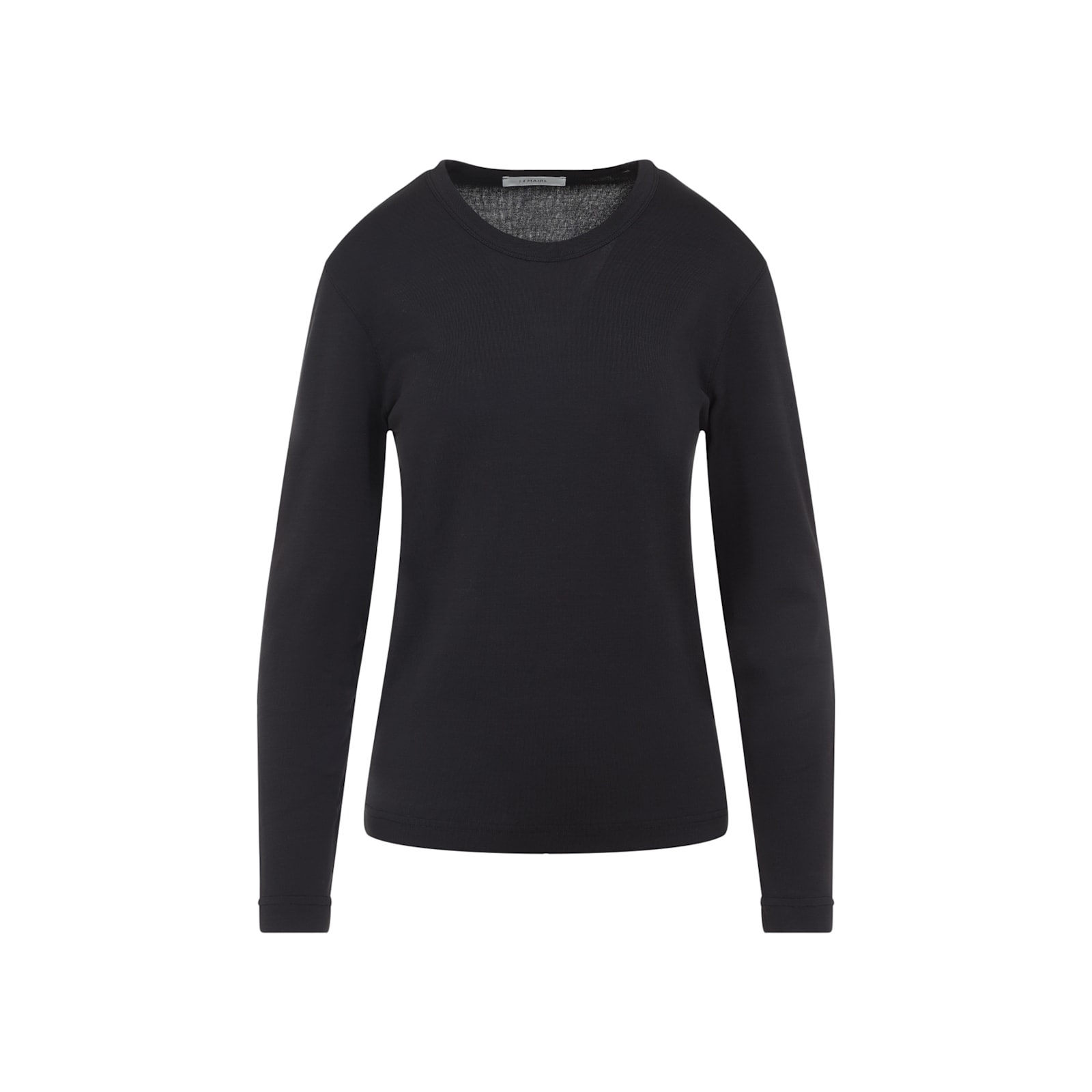 Lemaire Ribbed Crew Neck Long Sleeve Top In Black