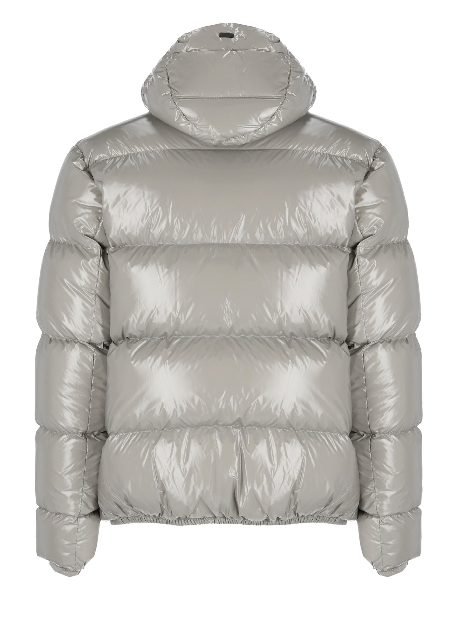 Herno Patent Hooded Puffer Jacket In Grey