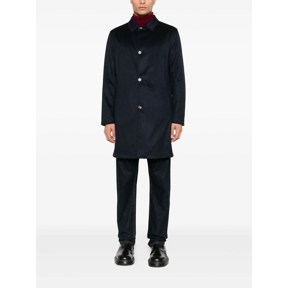Kired Buttoned Coat In Black