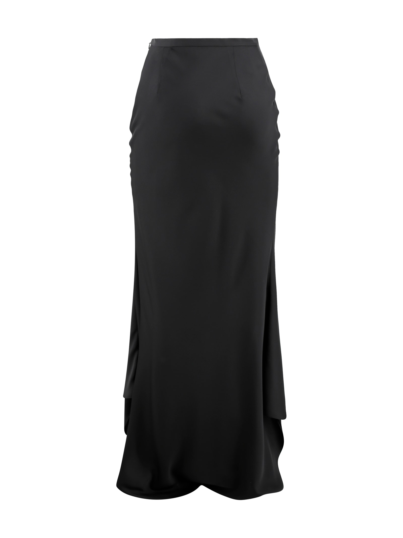 Philosophy Di Lorenzo Serafini Satin Flared Midi Skirt In Black