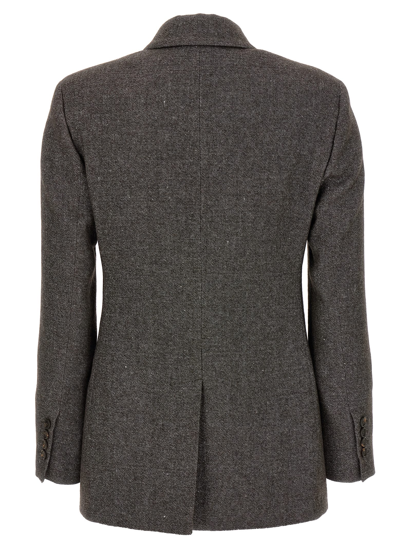 Brunello Cucinelli Blazer Tweed Monile In Brown