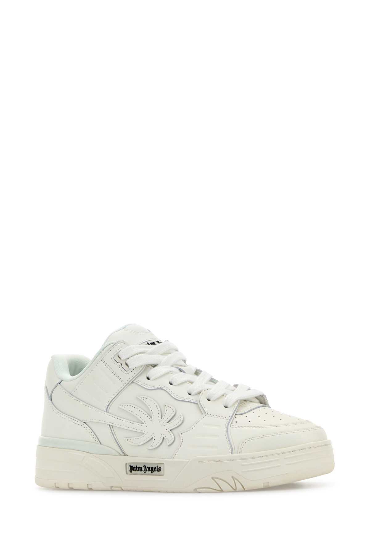 Shop Palm Angels White Leather Venice Sneakers In 0101