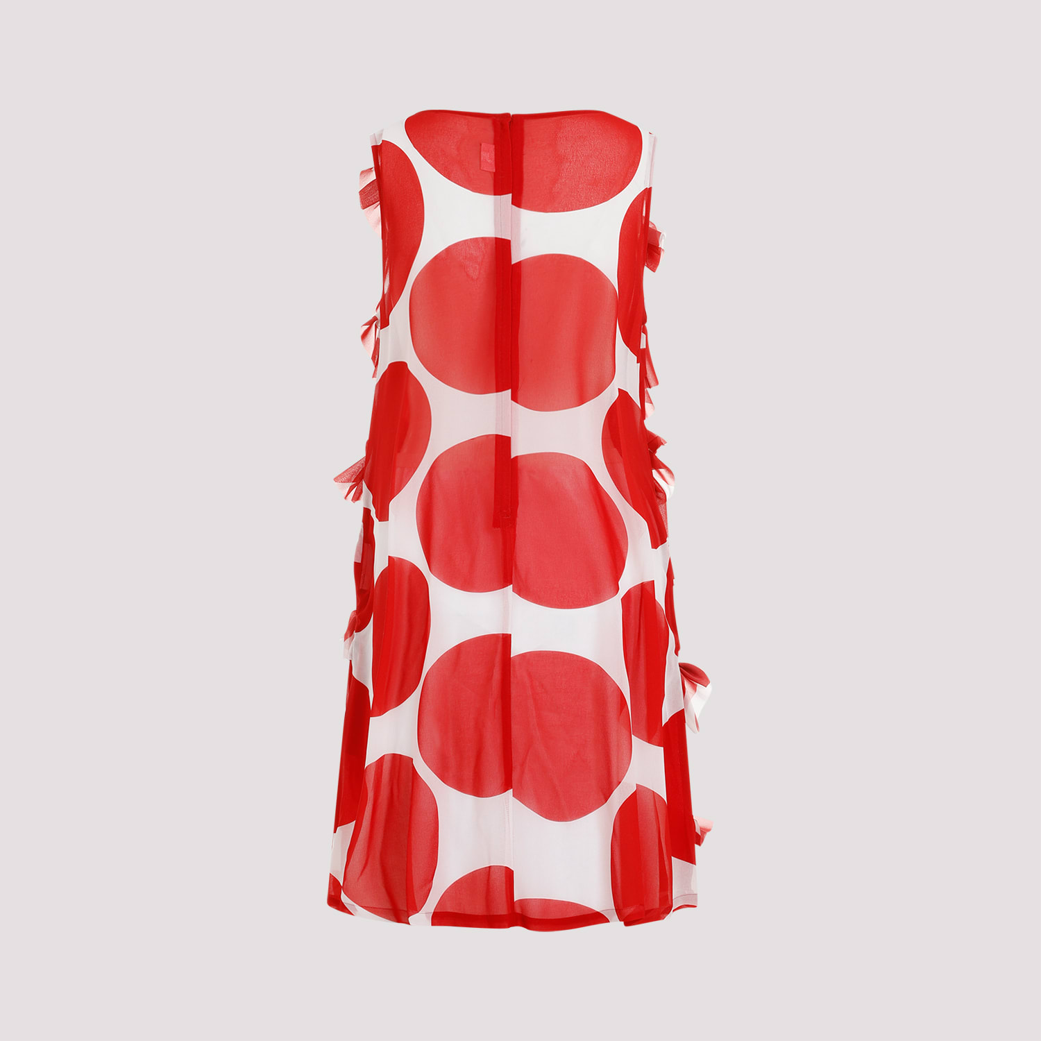 Shop Comme Des Garçons Floral-appliqué Dress In White Red