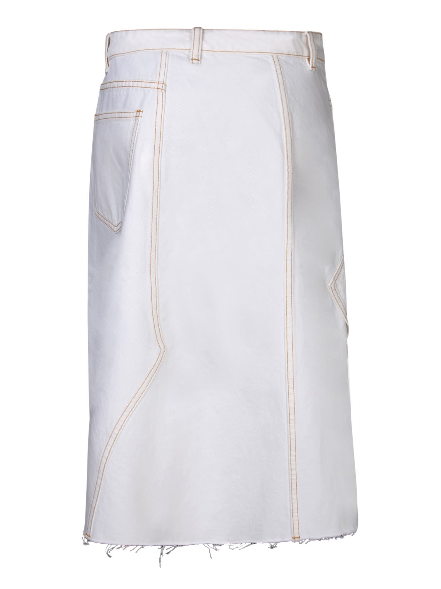Shop Tory Burch Deconstructed Ivory Skirt In White