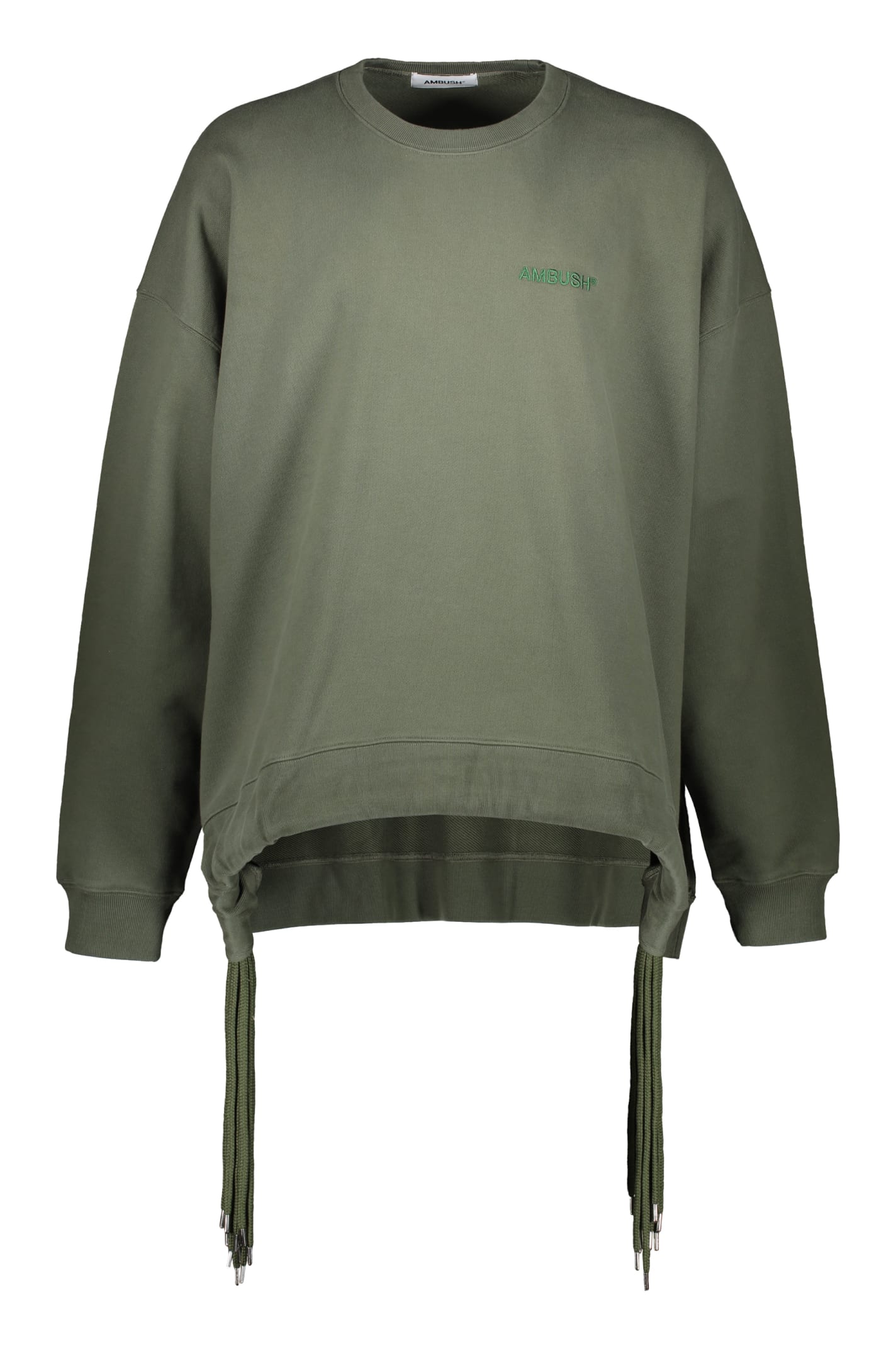 Shop Ambush Logo Embroidered Cotton Sweatshirt In Green