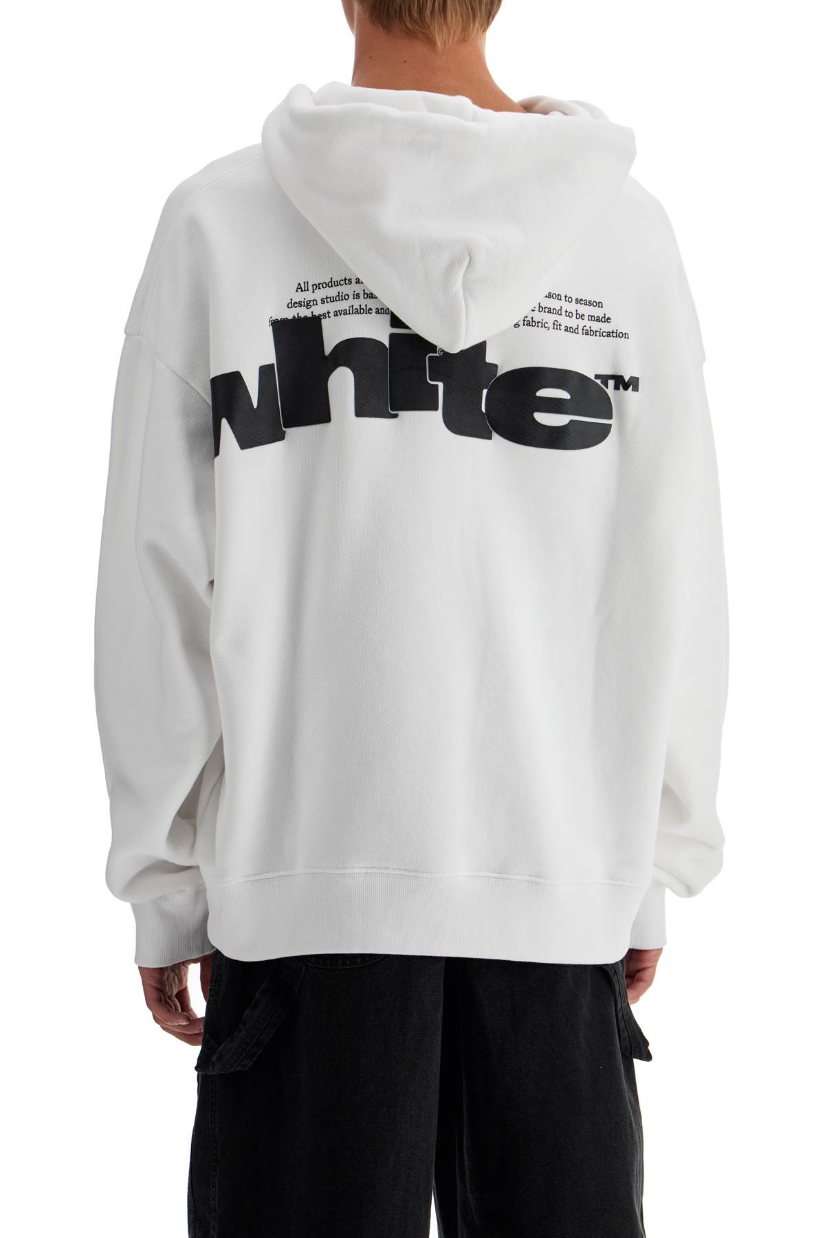 Shop Off-white Hooded Sweatshirt With Shared In White - Black (white)