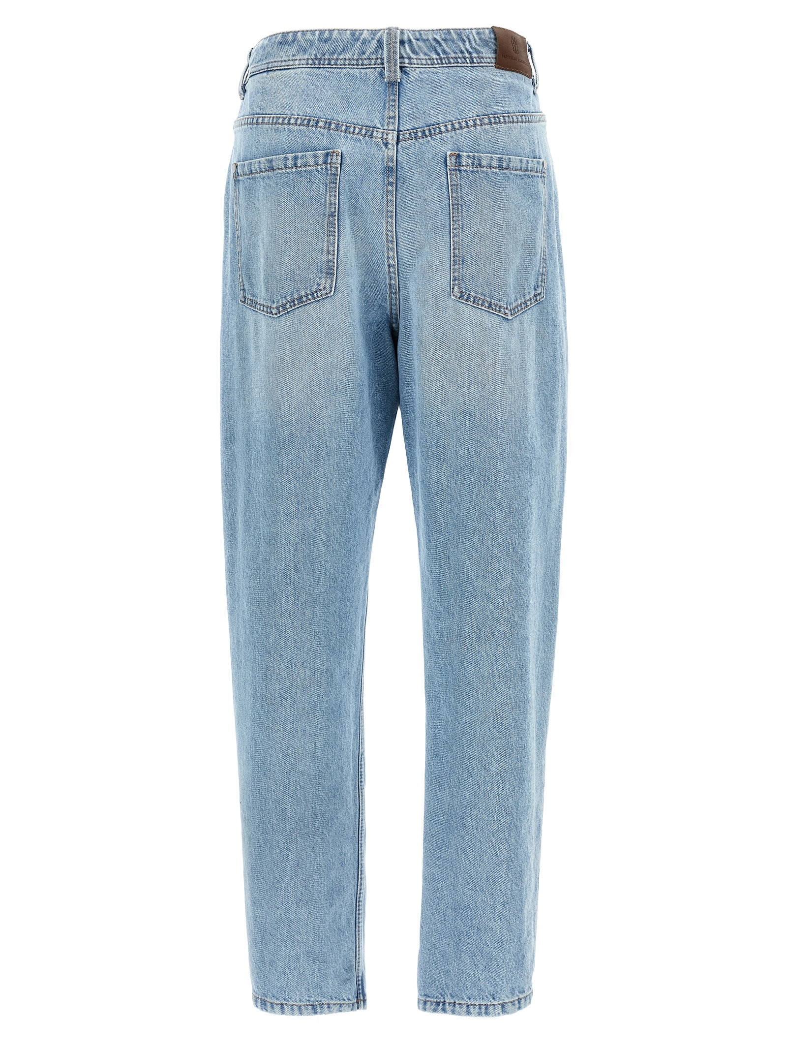 Shop Brunello Cucinelli Jeans Monile In Light Blue