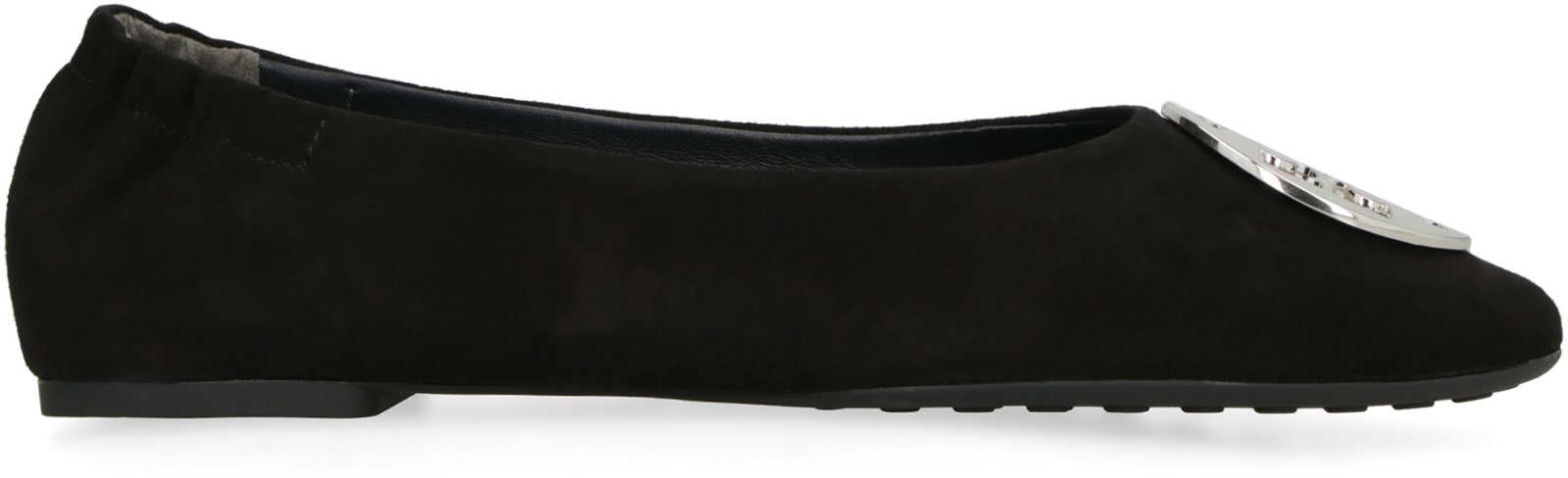 Shop Tory Burch Claire Suede Ballet Flats In Black