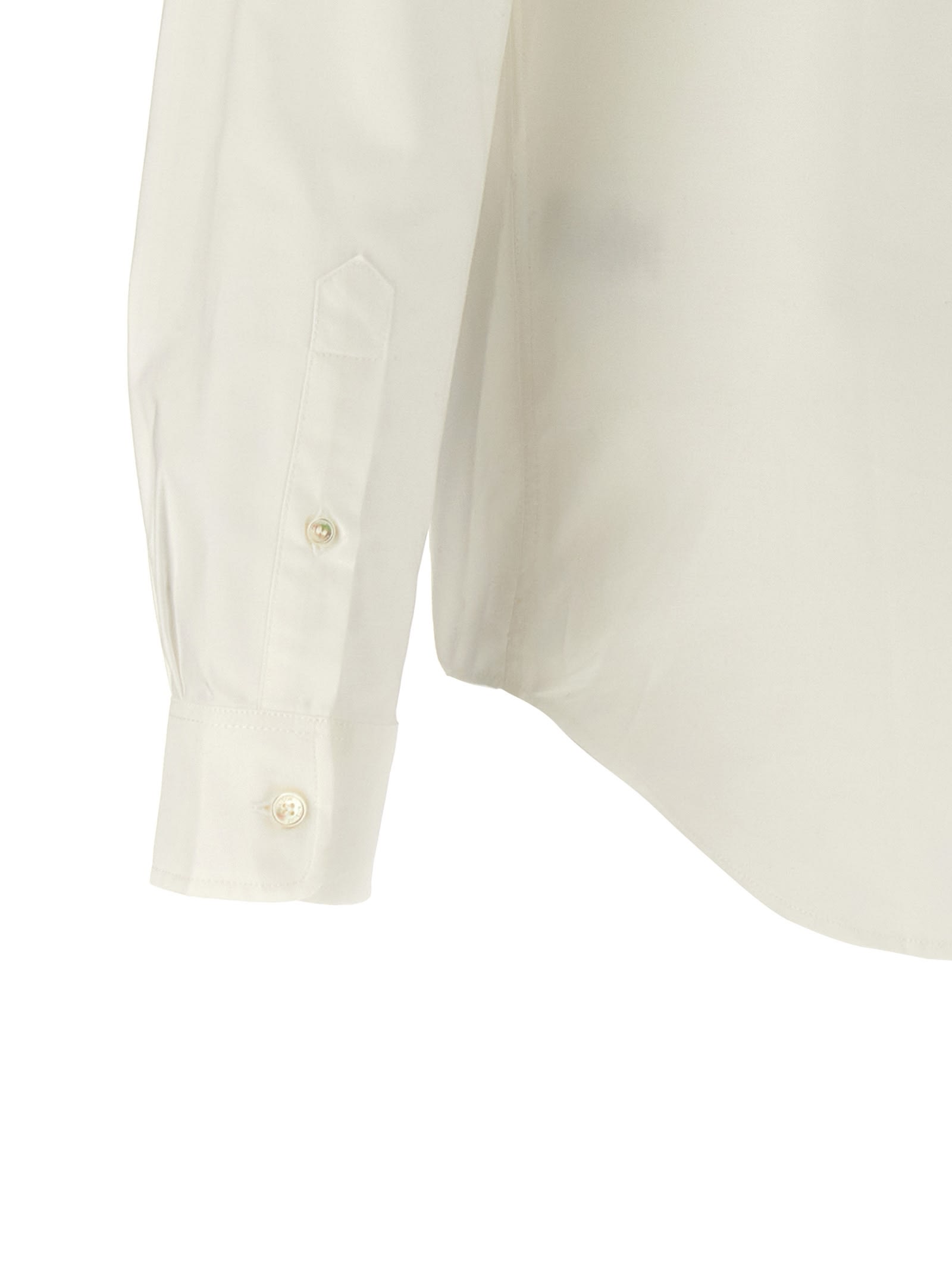 Shop Maison Kitsuné Mini Fox Head Classic Shirt In White