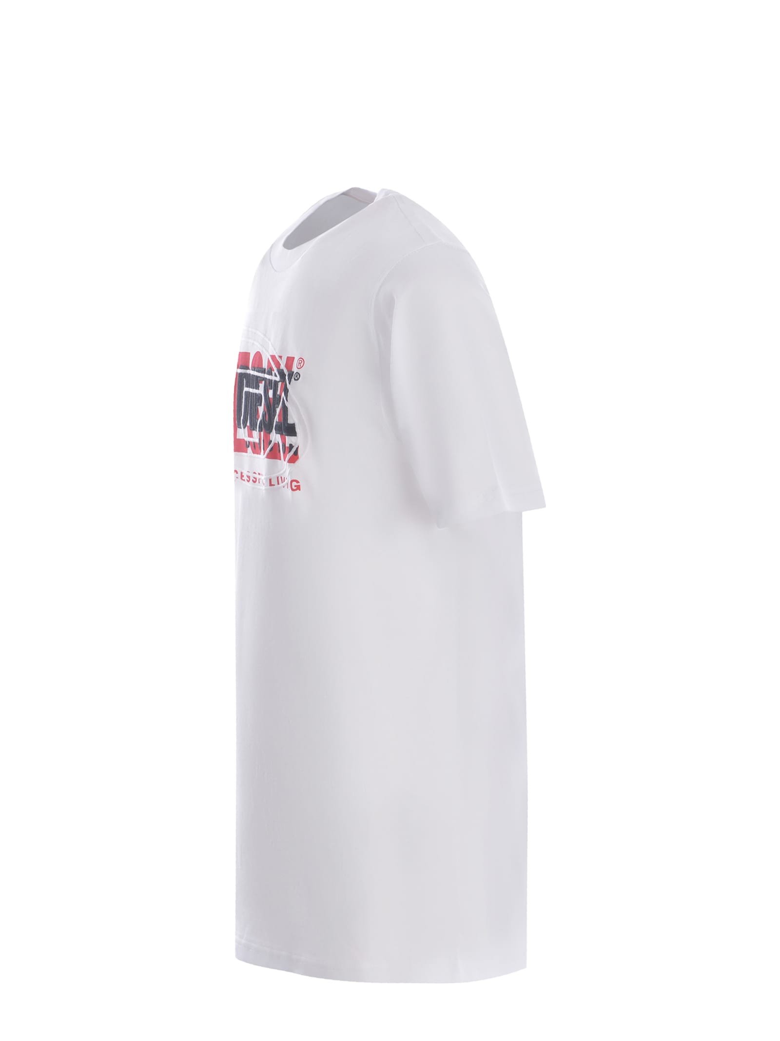 Shop Diesel T-shirt  T-boxt Made Of Cotton Jersey In Bianco