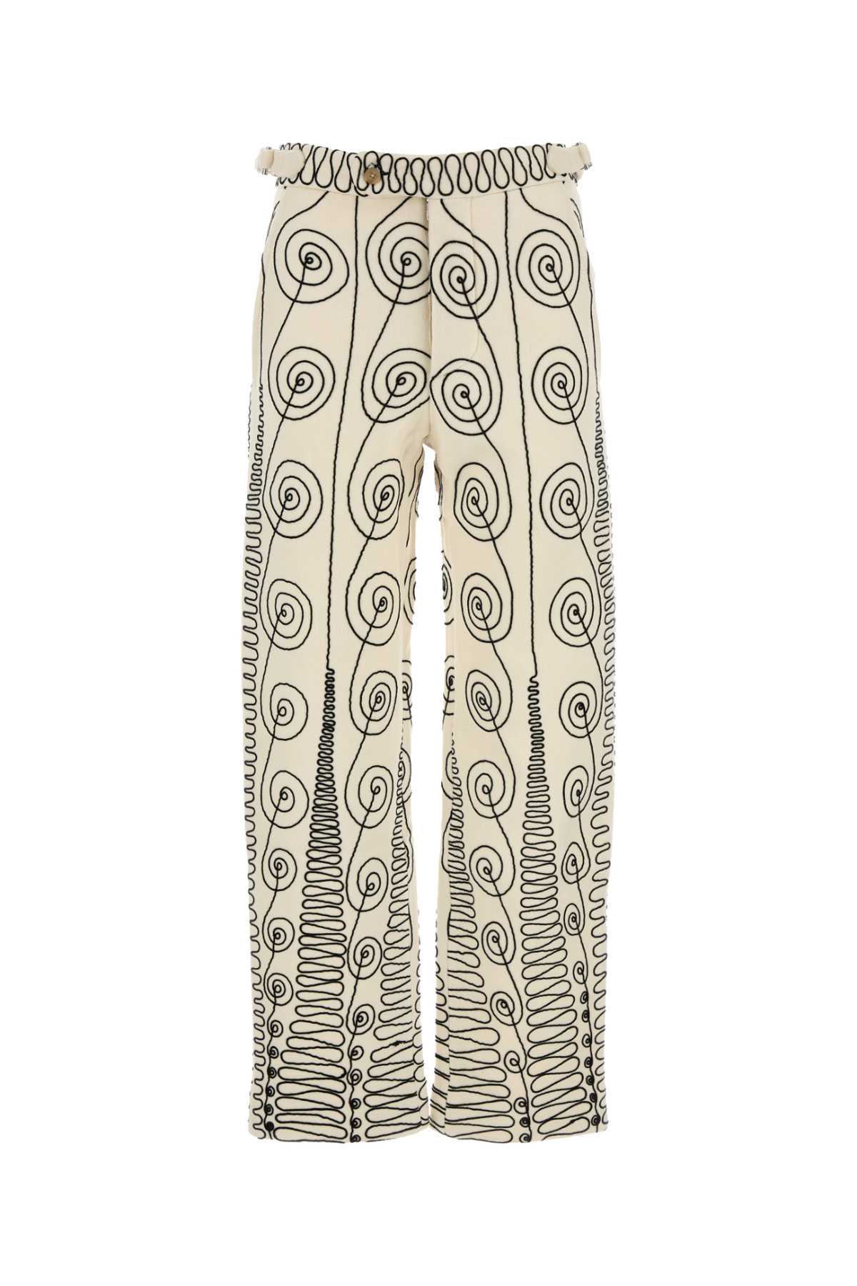 Embroidered Wool Quillwork Pant