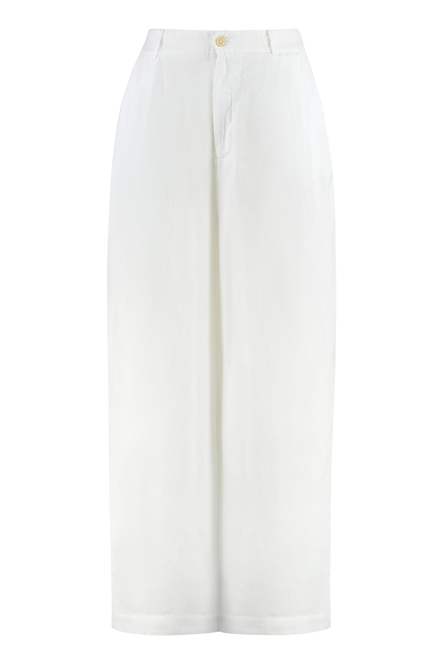 120% LINO LINEN WIDE LEG TROUSERS