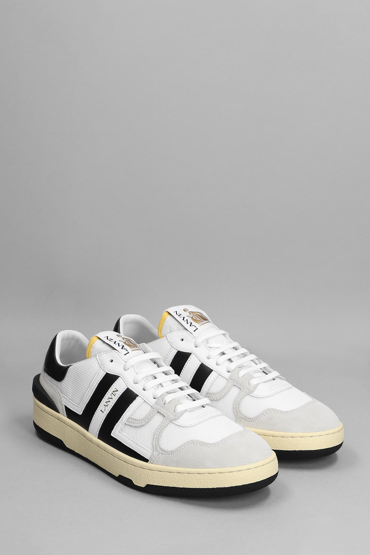 Shop Lanvin Clay Low Top Sneakers In White Polyester