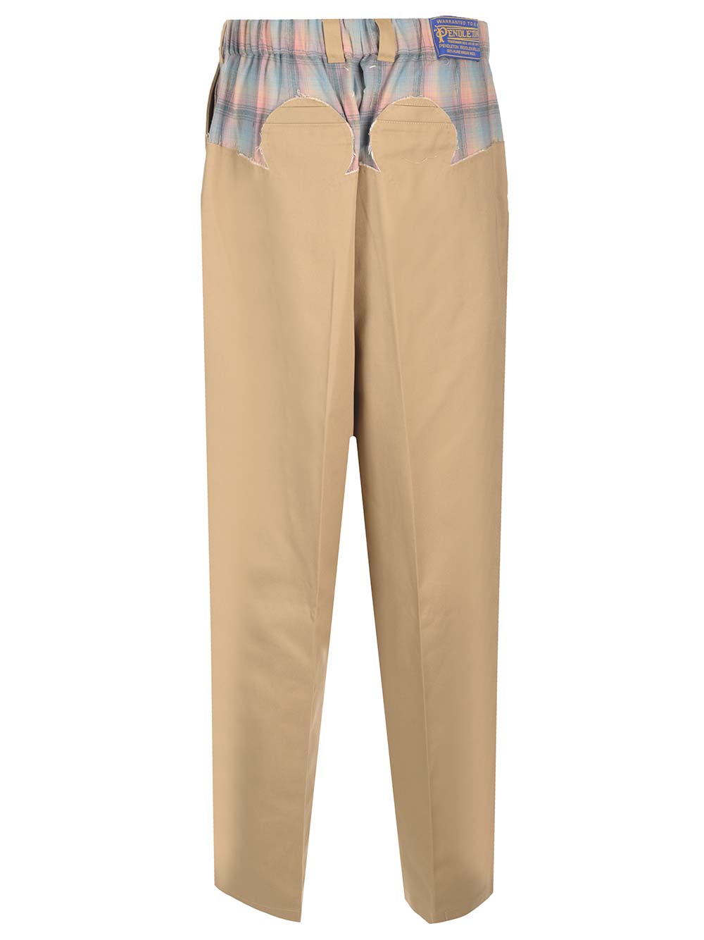 MAISON MARGIELA TROUSERS WITH CHECKED WOOL INSERT