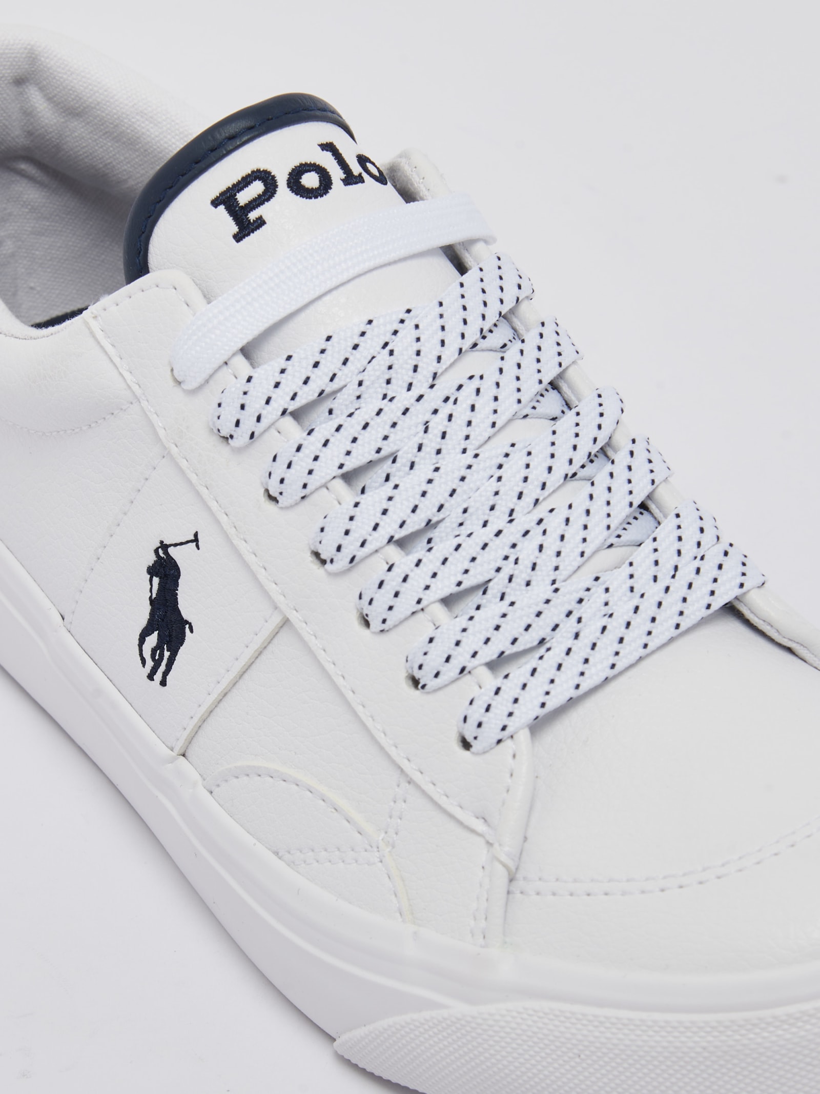 Shop Polo Ralph Lauren Ryley Sneakers Sneaker In Bianco-blu