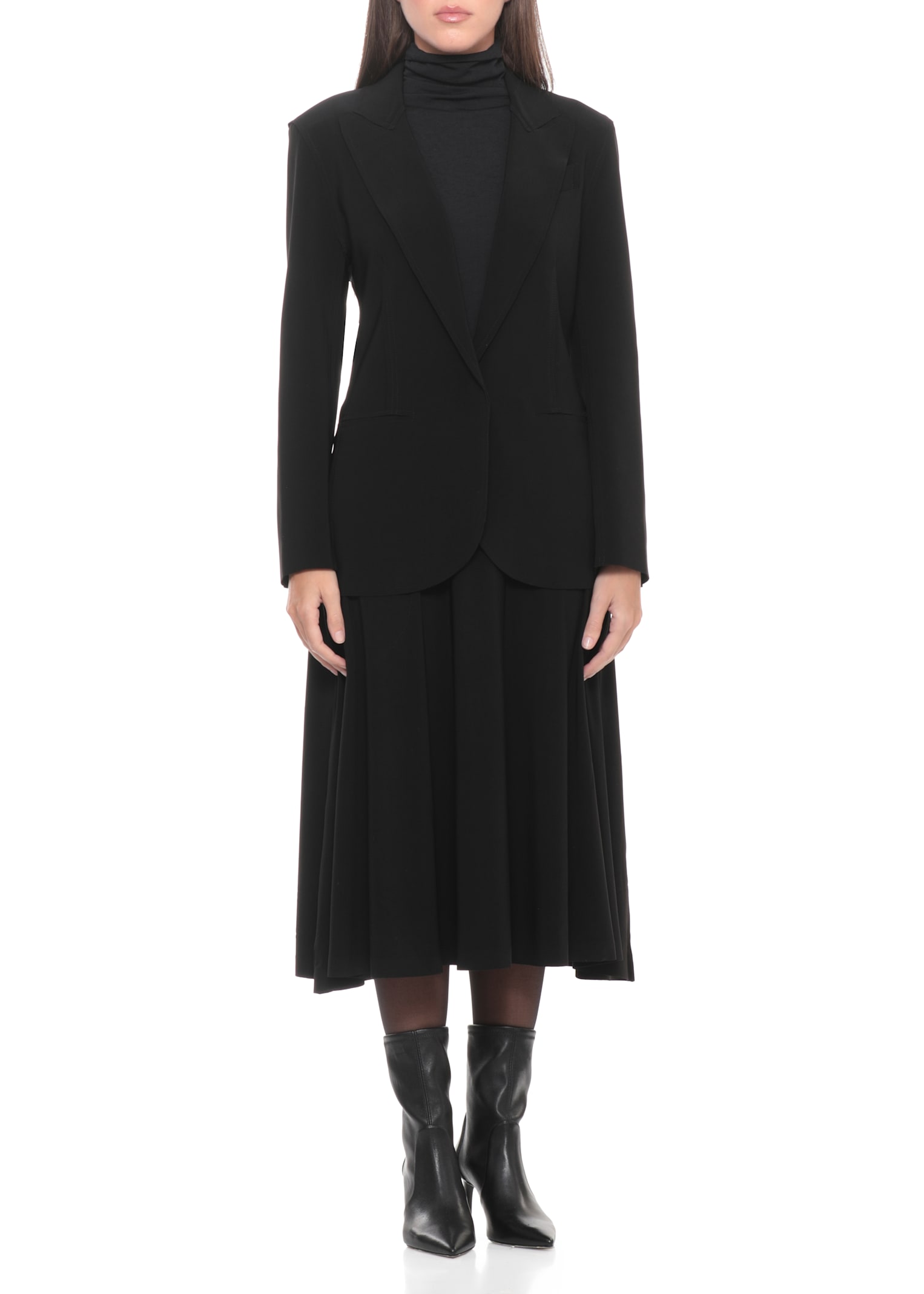 Norma Kamali Tailored Blazer Single Breast Pocket Design In Black