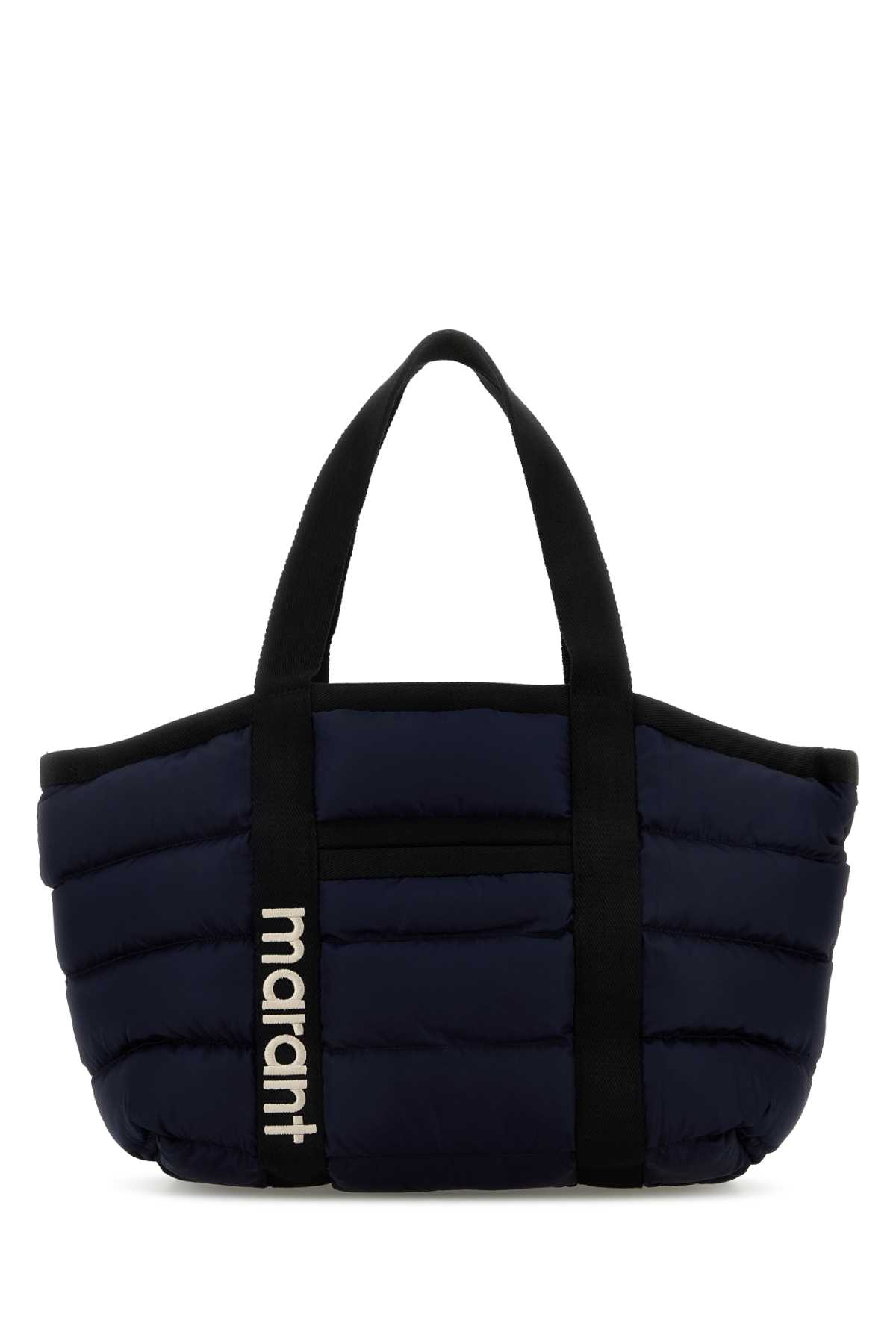 Shop Isabel Marant Navy Blue Fabric Darwen Shopping Bag In Midnight