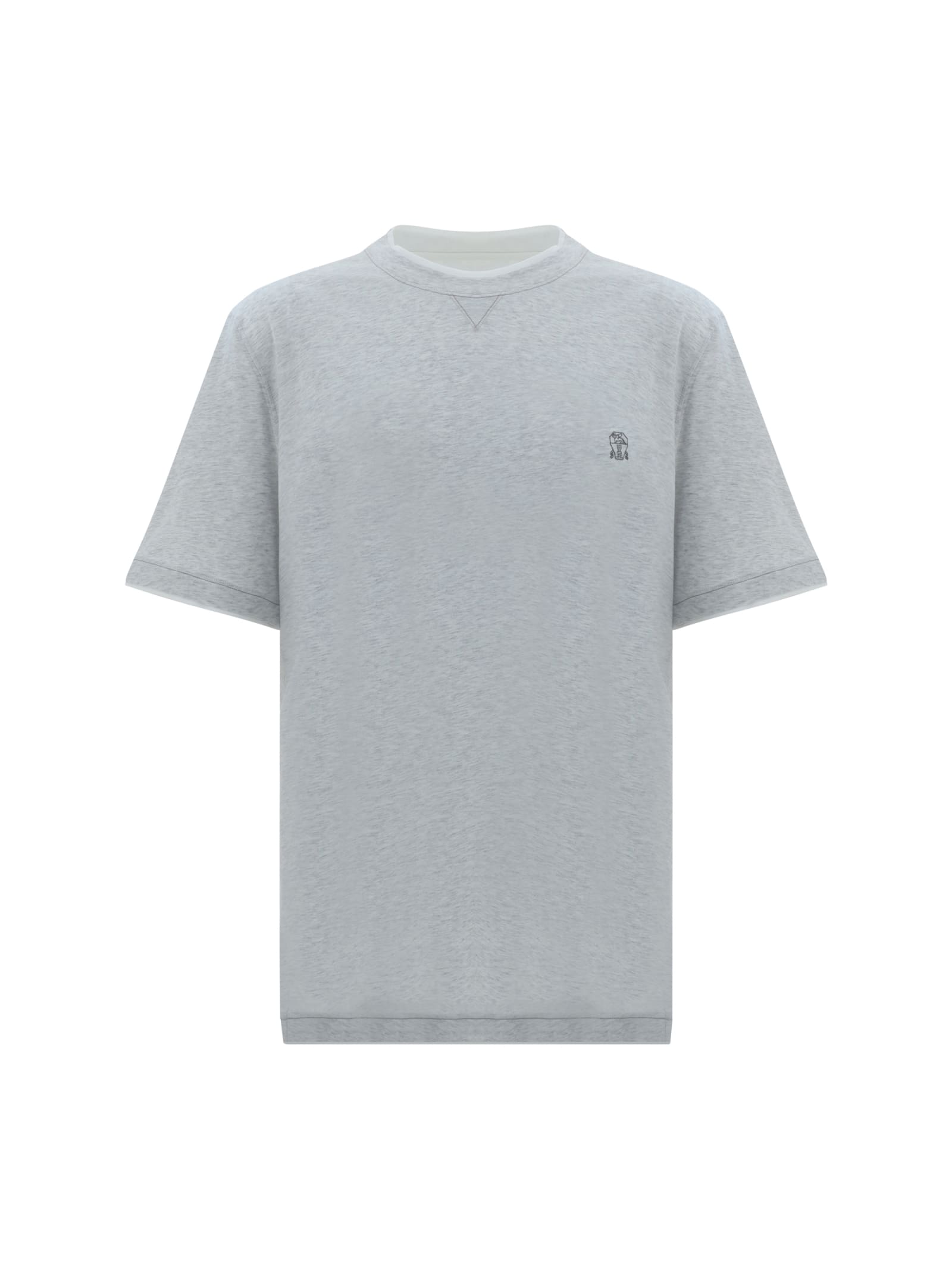 Shop Brunello Cucinelli T-shirt In Perla/bianco/grigio Medio