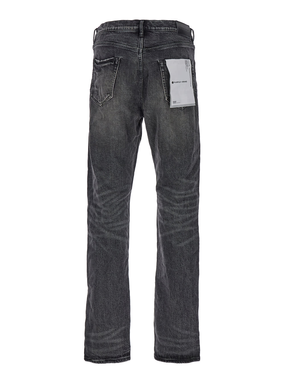 Shop Purple Brand Black Straight Five Pocket Jeans In Stretch Cotton Denim Man