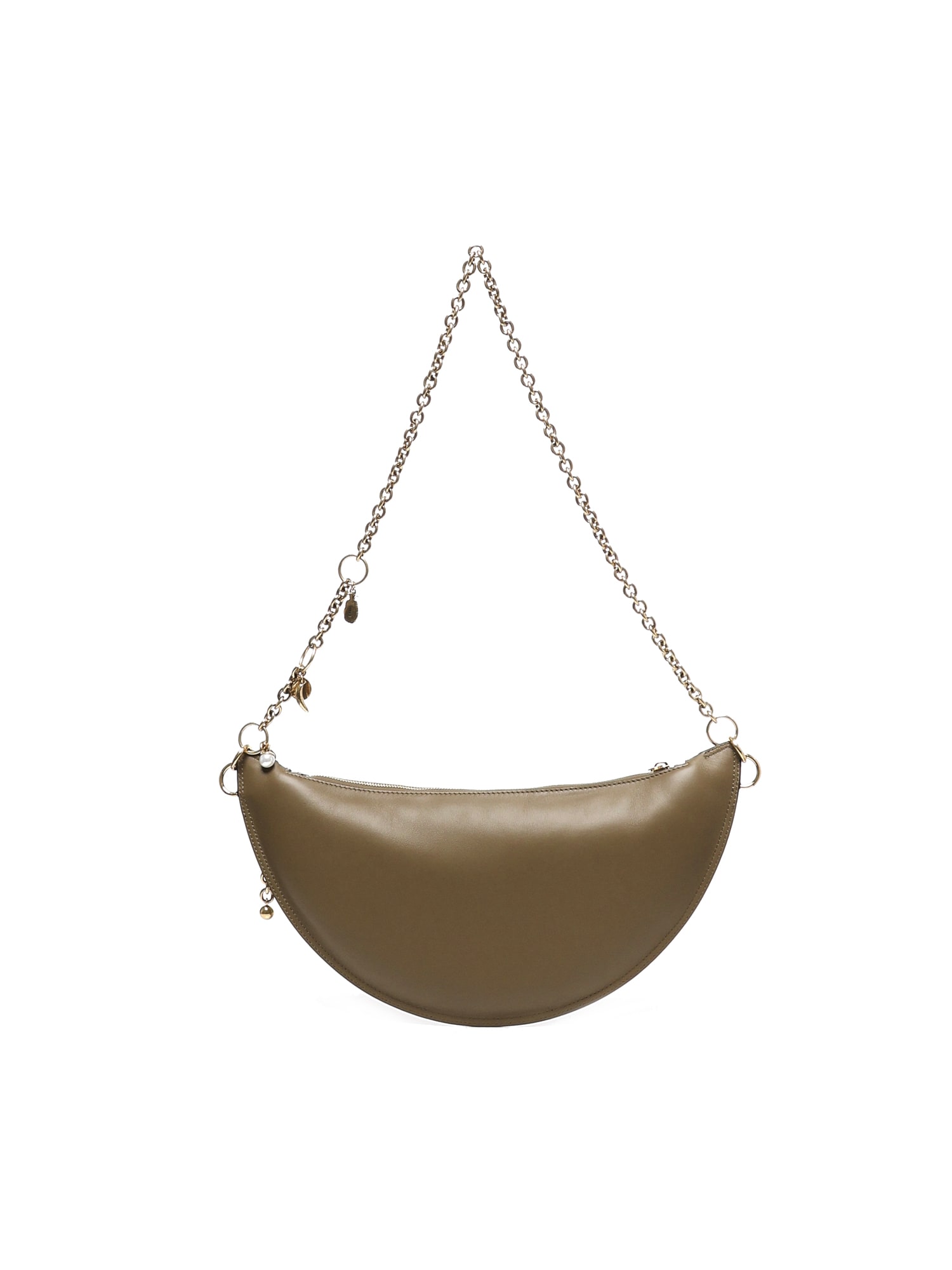 Chloé Crescent Chain Shoulder Bag In Green