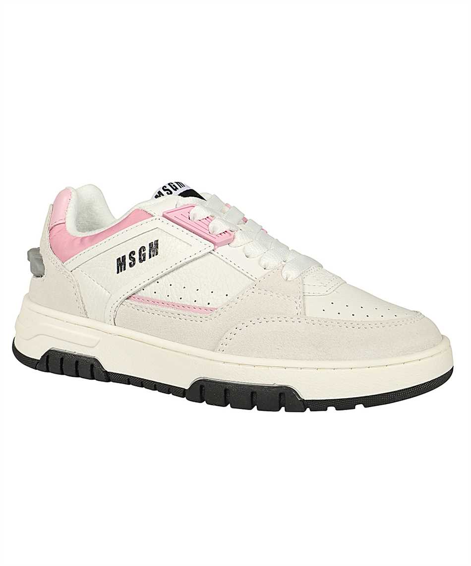 Msgm Logo-print Leather Sneakers In Multi