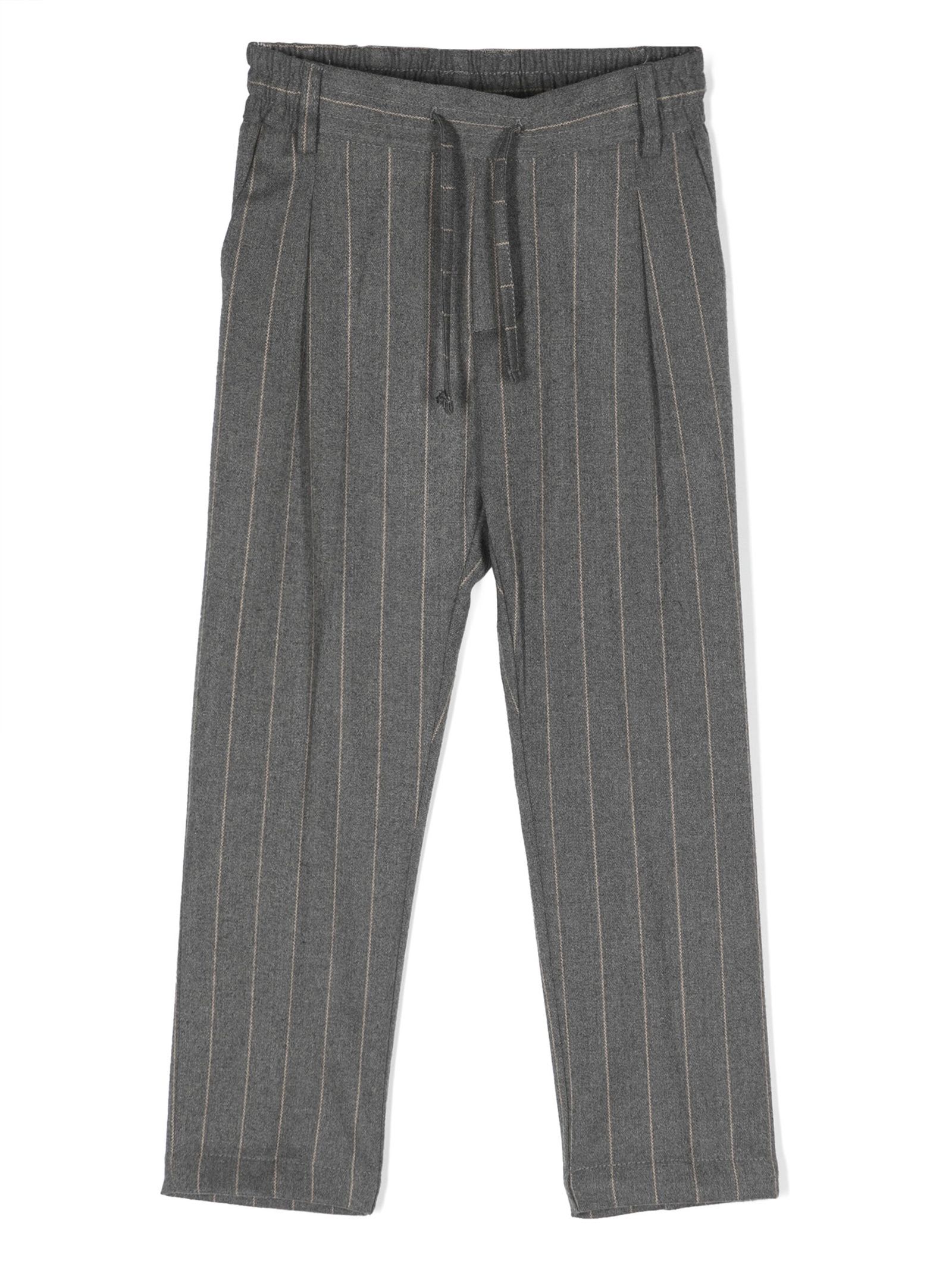 PAOLO PECORA GREY POLYESTER TROUSERS