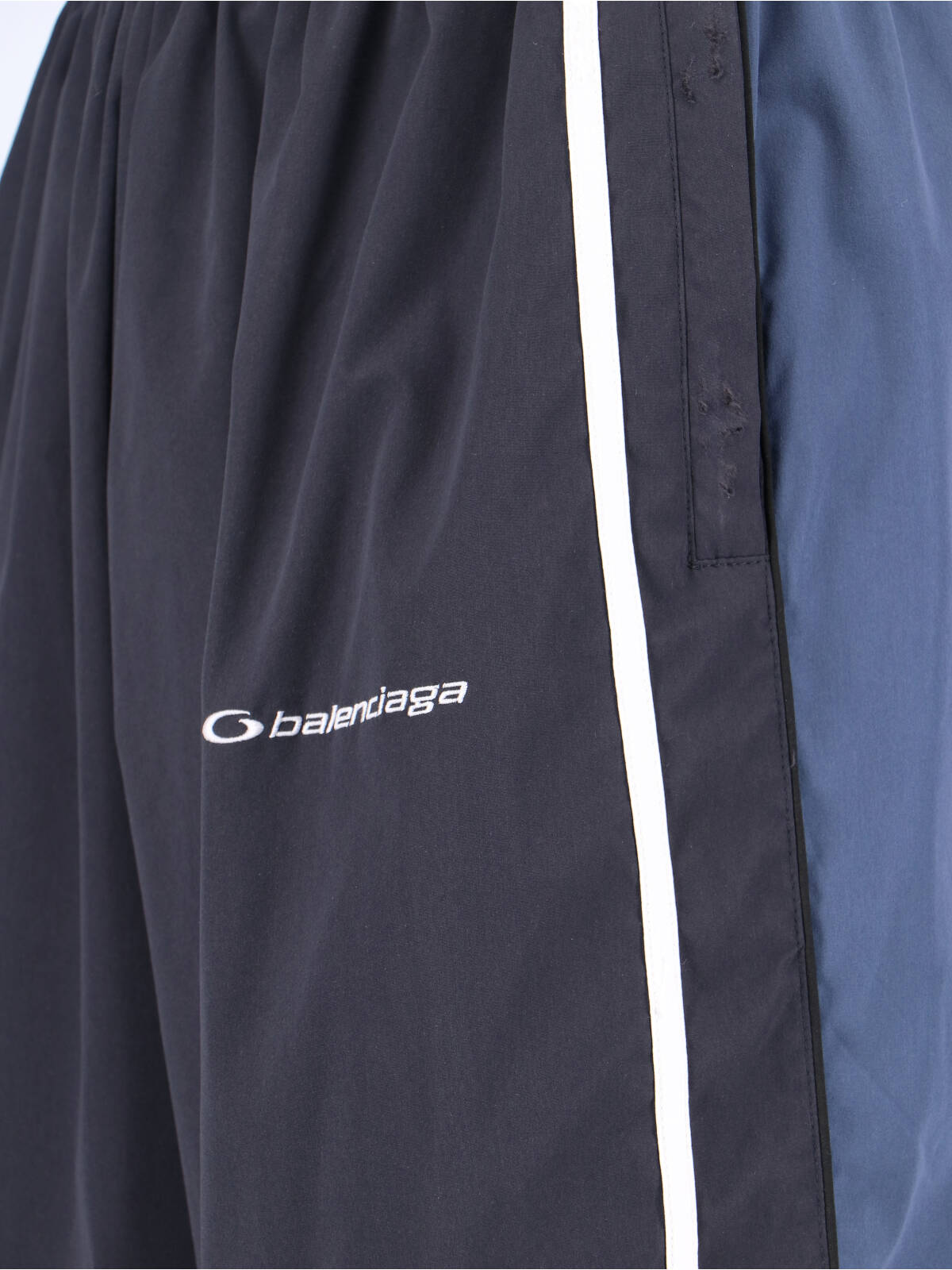 Balenciaga Sporty Trousers Featuring Side Stripes In Blue