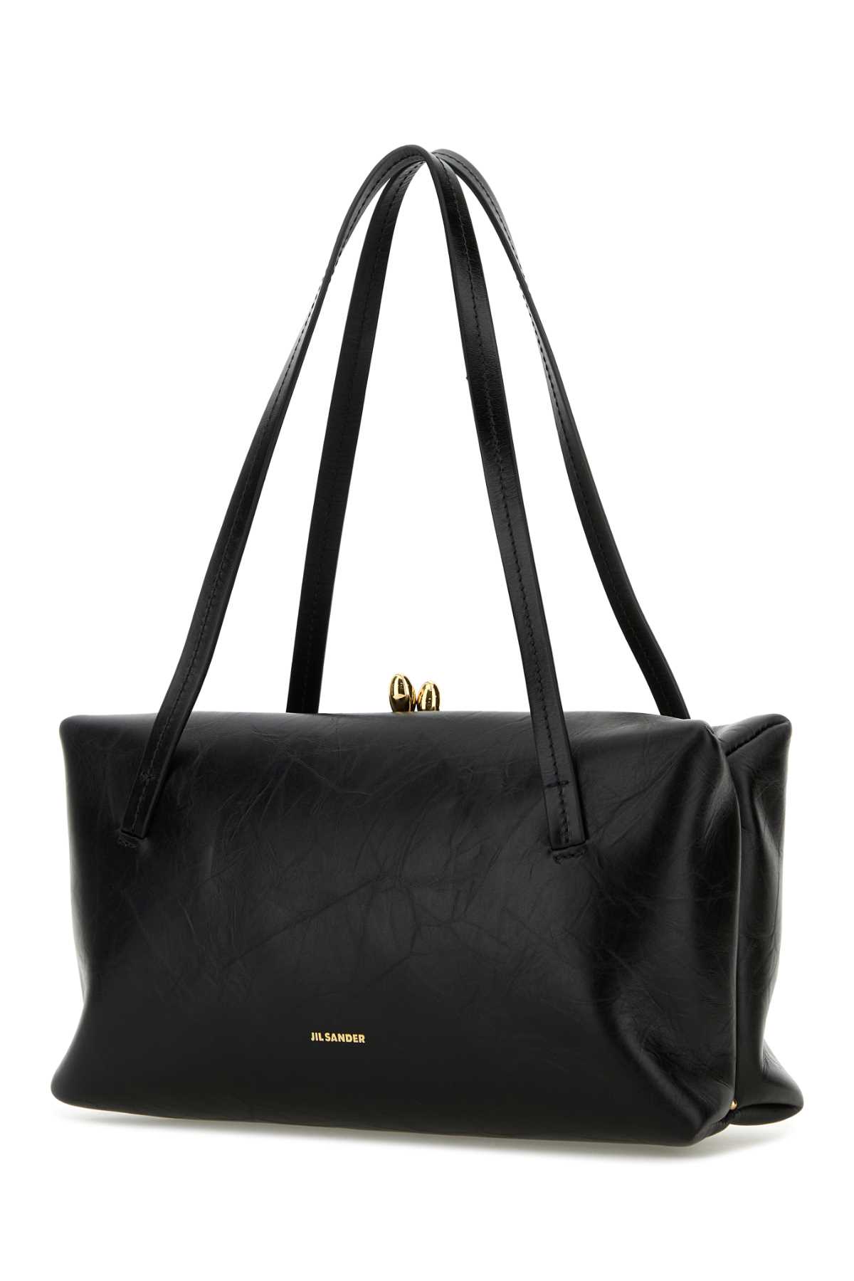JIL SANDER BLACK LEATHER GOJI PILLOW HANDBAG