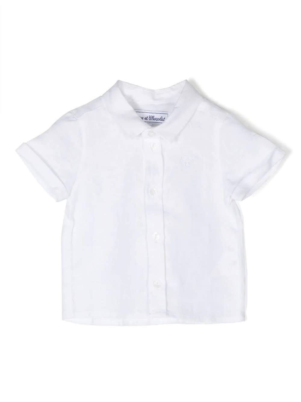 TARTINE ET CHOCOLAT SHORT-SLEEVED SHIRT IN WHITE LINEN