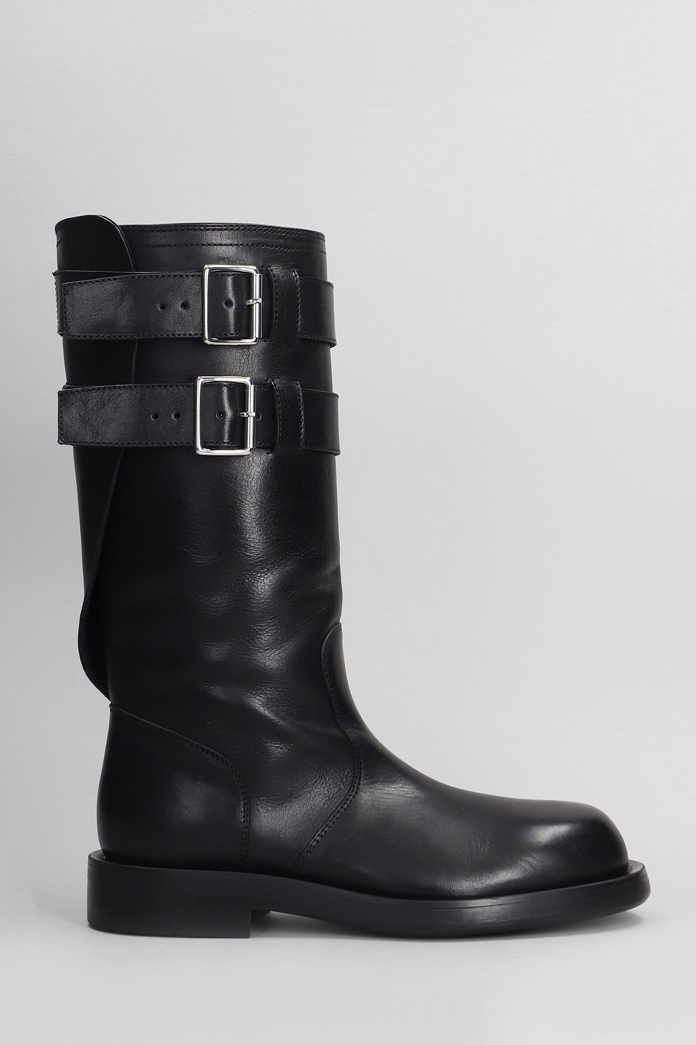 Milan Low Heels Boots In Black Leather