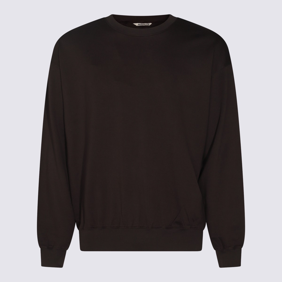 AURALEE DARK BROWN COTTON SWEATSHIRT 